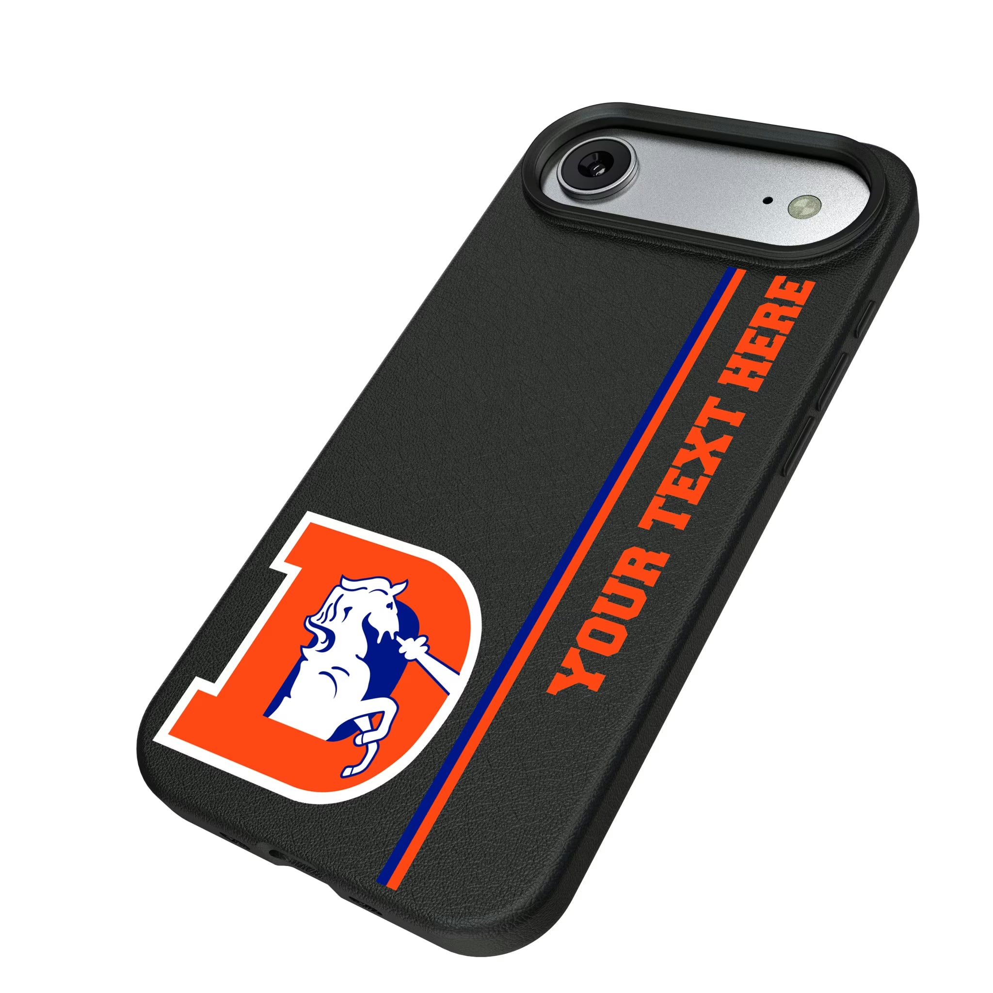 Denver Broncos 1993-1996 Historic Collection Personalized Sidebard iPhone MagSafe Compatible Phone Case for Apple iPhone - Isometric View#Device_iPhone Air