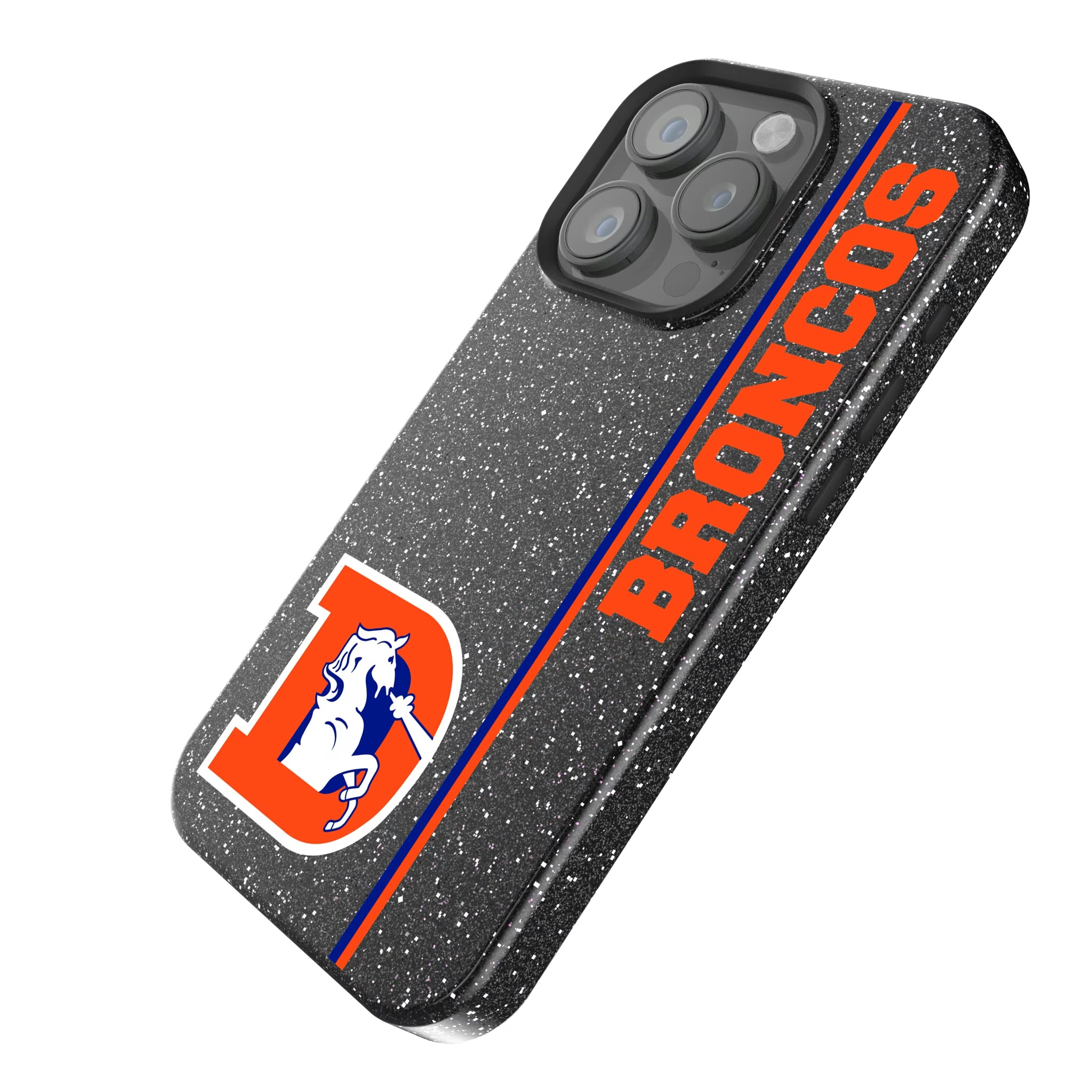 Denver Broncos 1993-1996 Historic Collection Sidebar iPhone Bling Phone Case for Apple iPhone - Isometric View