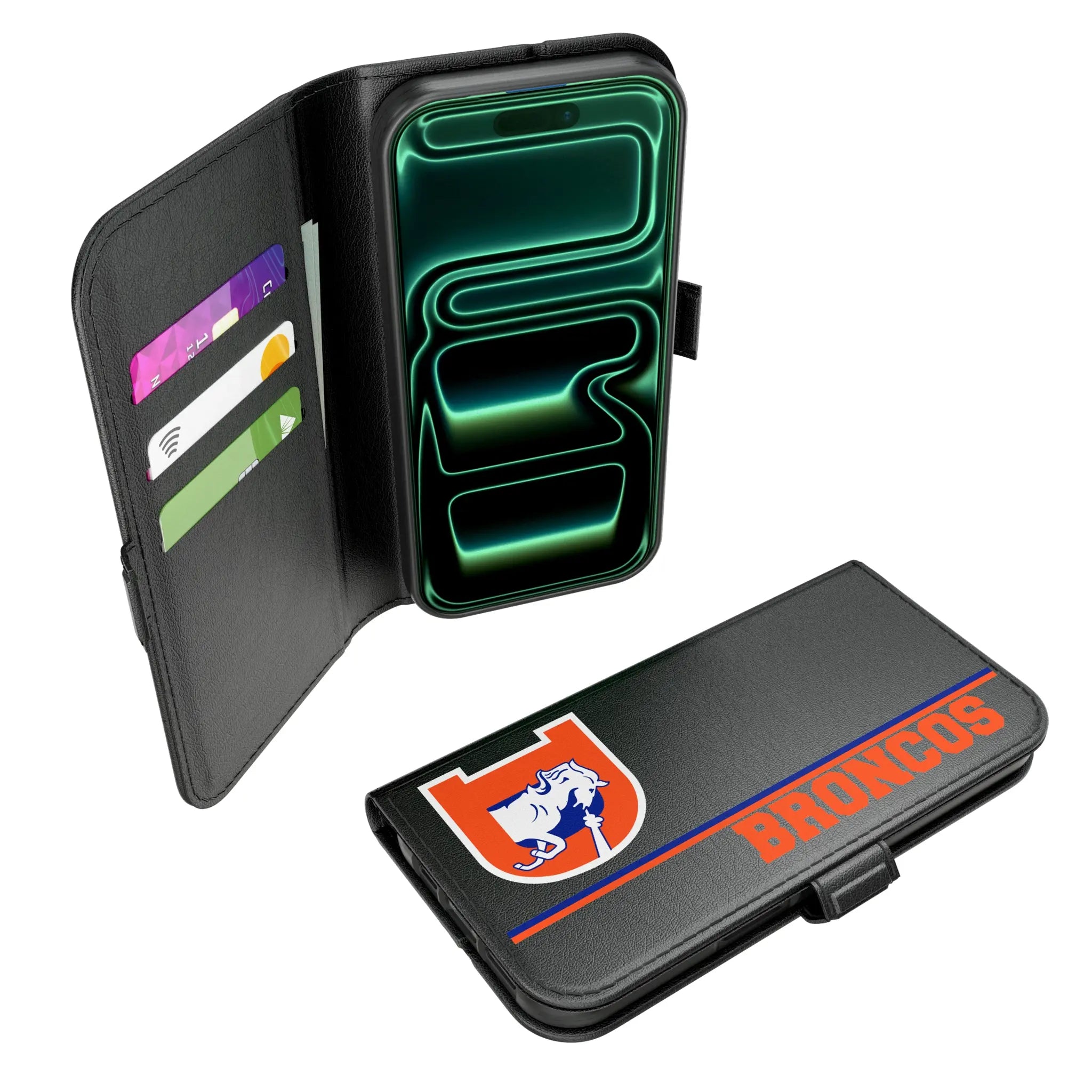 Denver Broncos 1993-1996 Historic Collection Sidebar iPhone Folio Phone Case for Apple iPhone#Device_iPhone 17