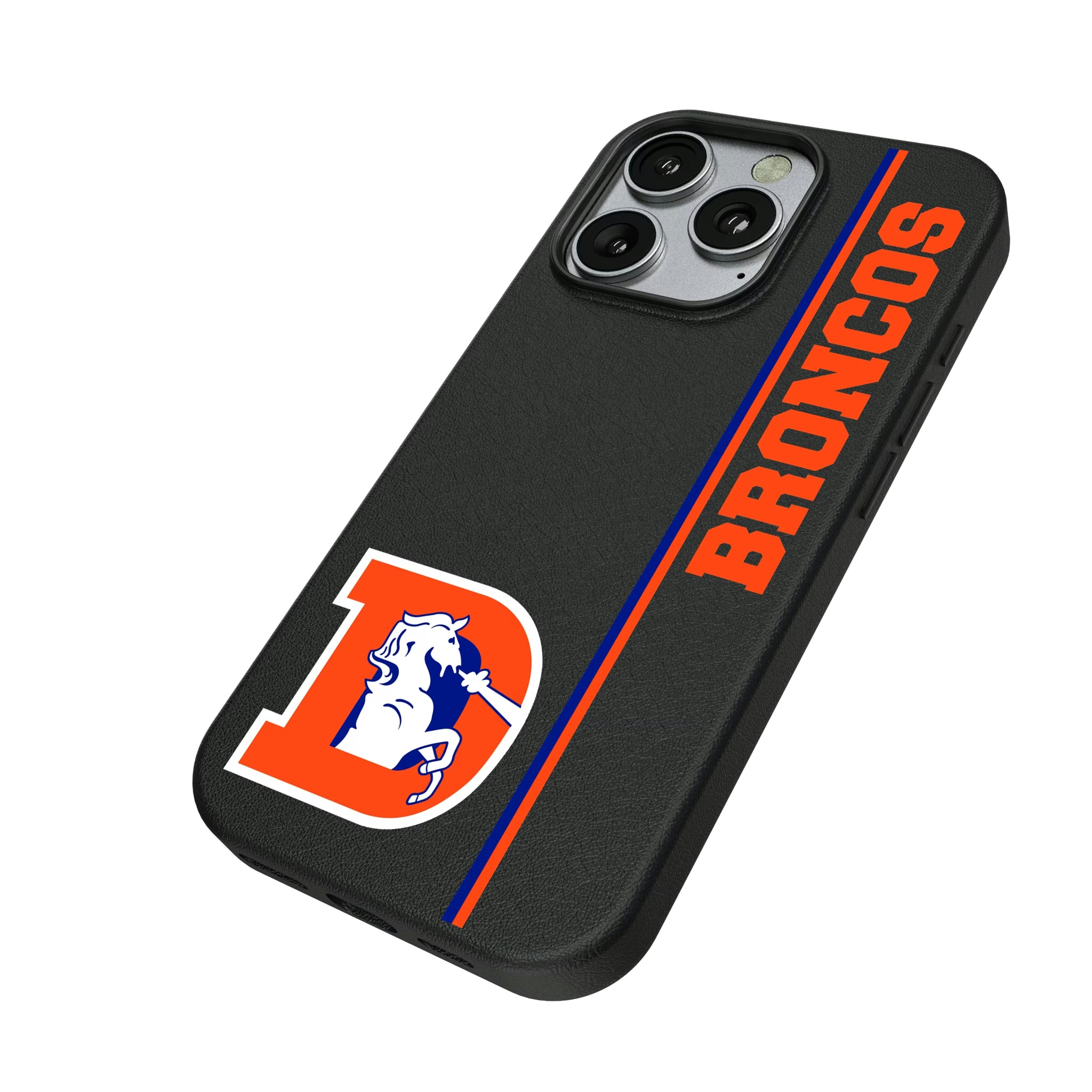 Denver Broncos 1993-1996 Historic Collection Sidebar iPhone MagSafe Compatible Phone Case for Apple iPhone - Isometric View