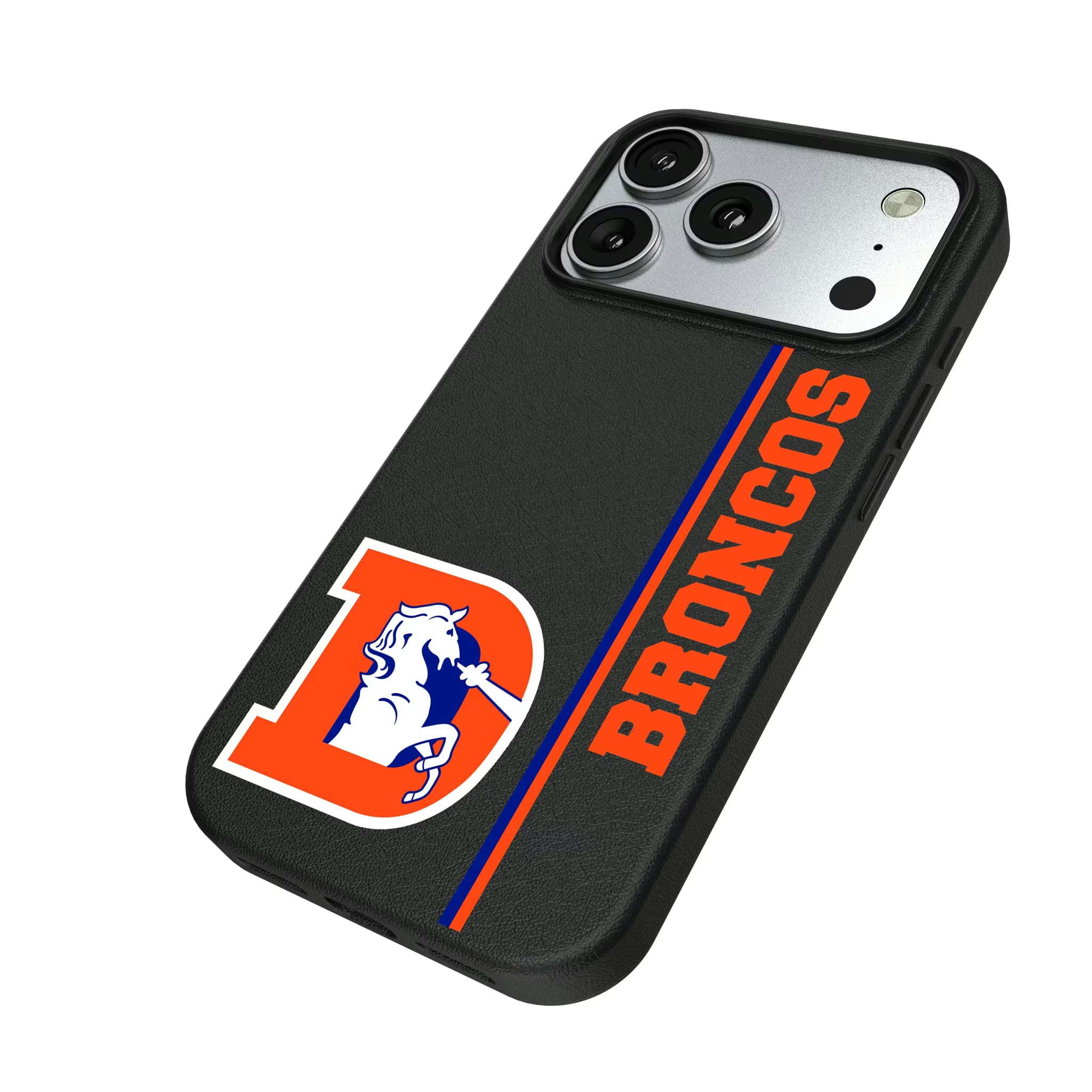 Denver Broncos 1993-1996 Historic Collection Sidebar iPhone MagSafe Compatible Phone Case for Apple iPhone - Isometric View#Device_iPhone 17 Pro