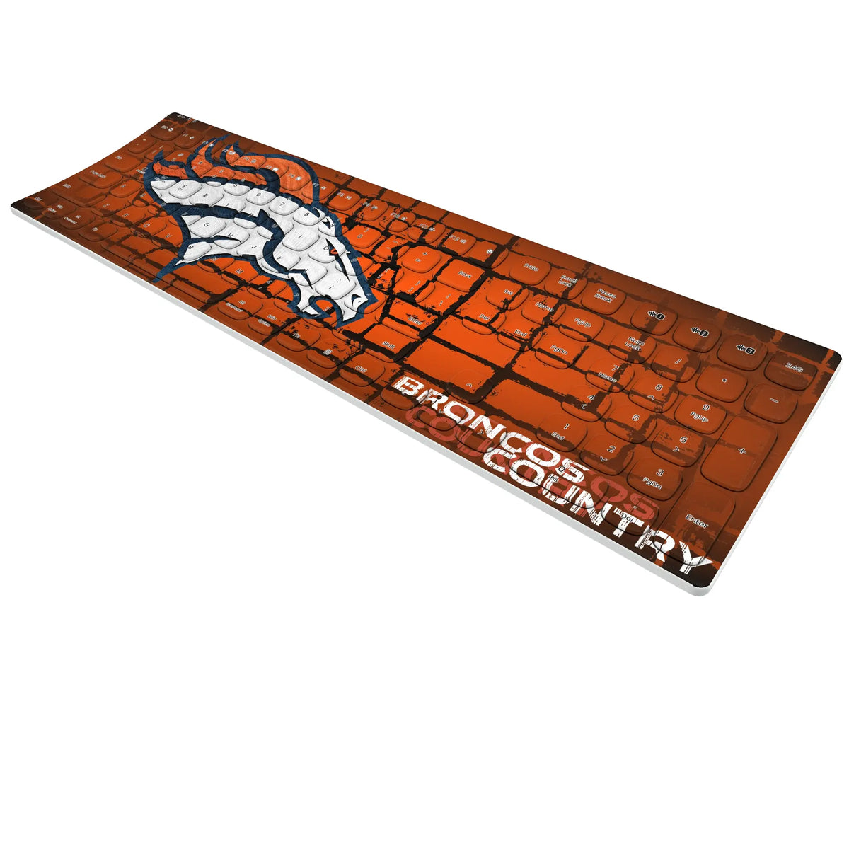 Denver Broncos Brick KKB605 Curved Wireless Keyboard - Isometric View