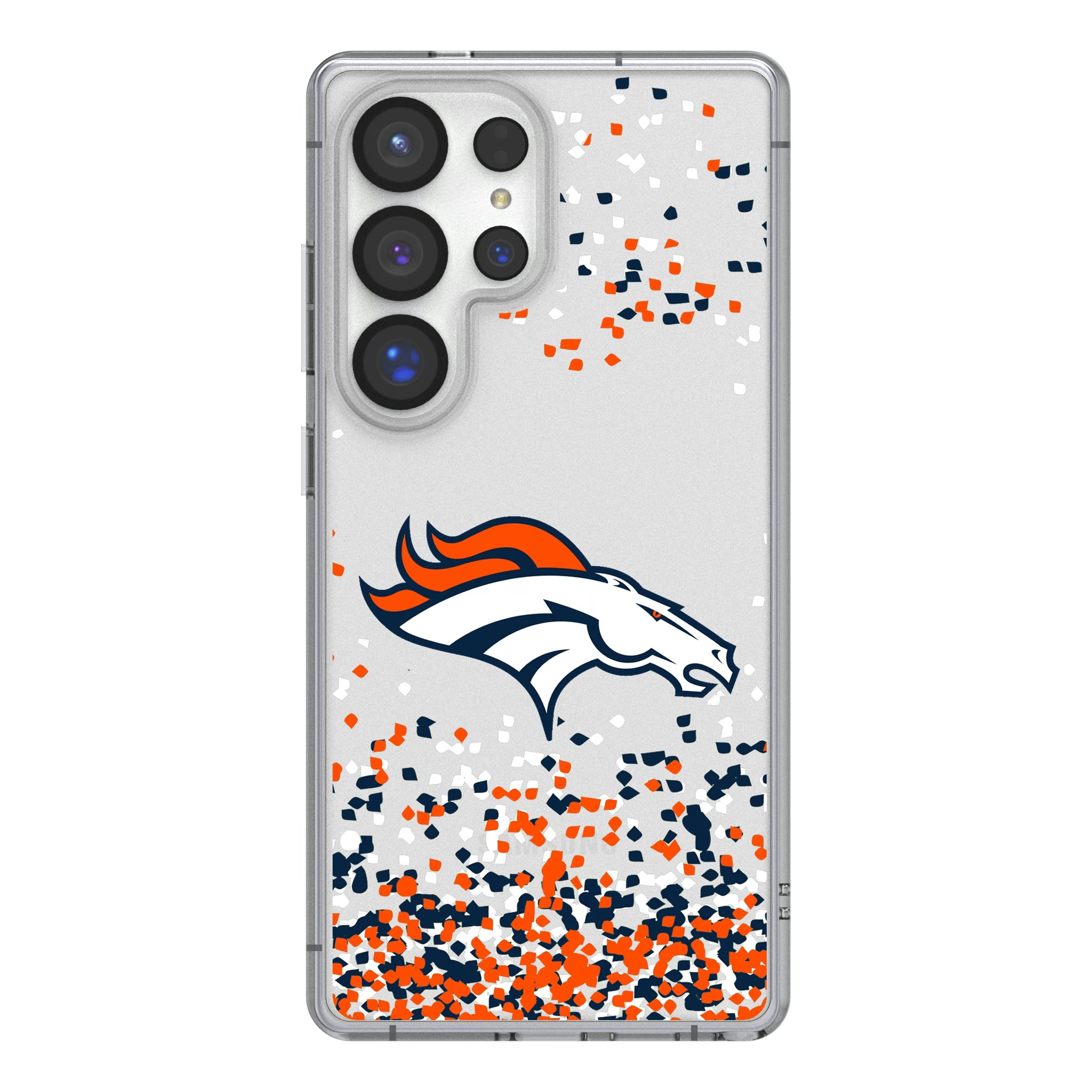 Denver Broncos Confetti Galaxy Clear Phone Case for Samsung Galaxy