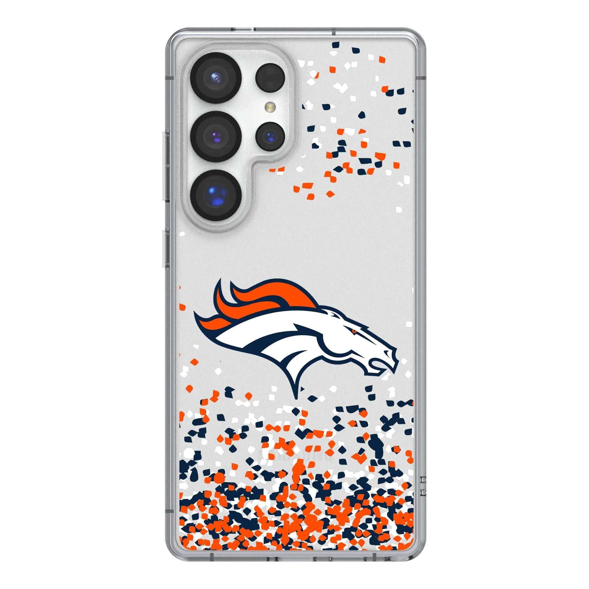 Denver Broncos Confetti Galaxy Clear Phone Case for Samsung Galaxy#Device_Galaxy S25 Ultra
