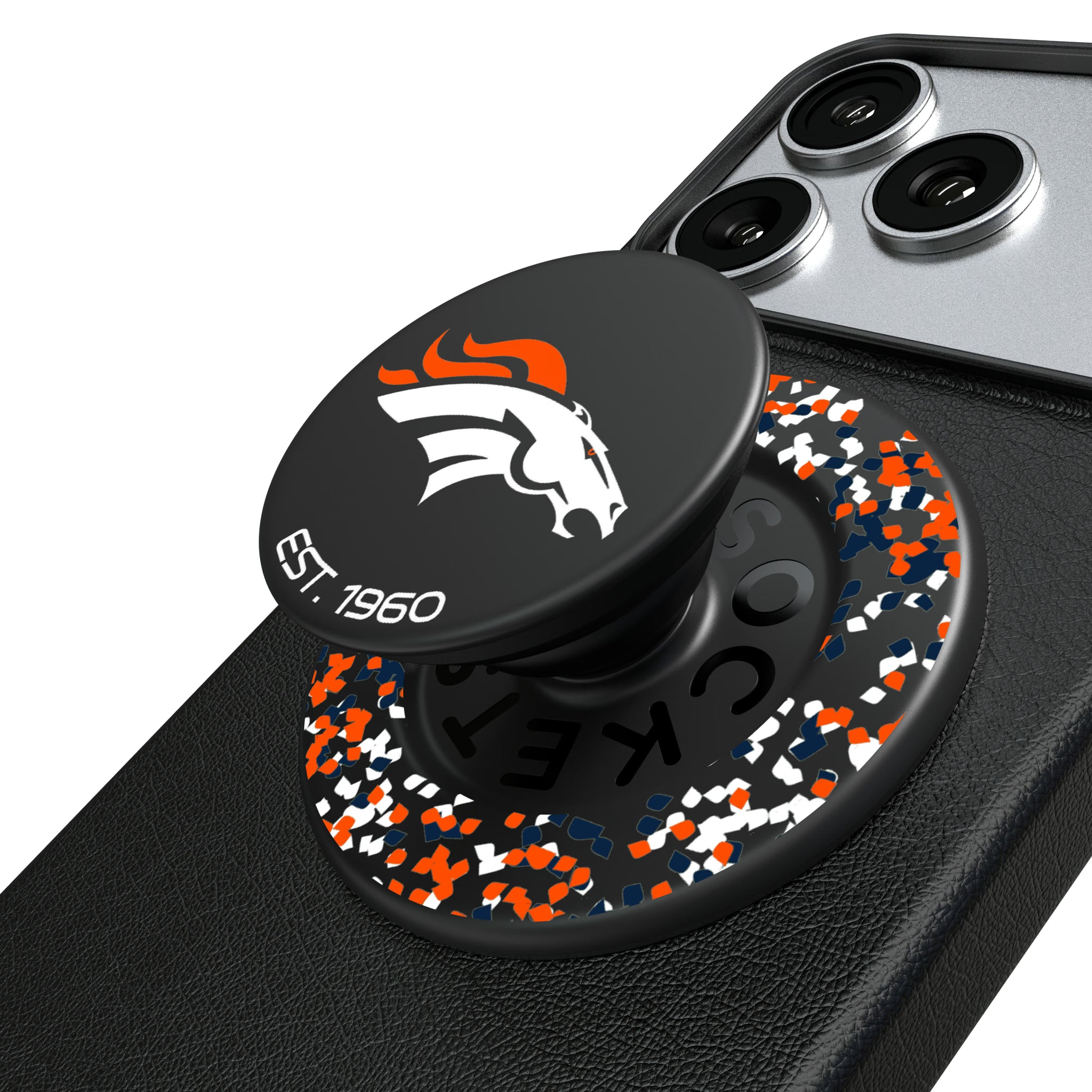 Denver Broncos Confetti Popsockets Round Magnetic