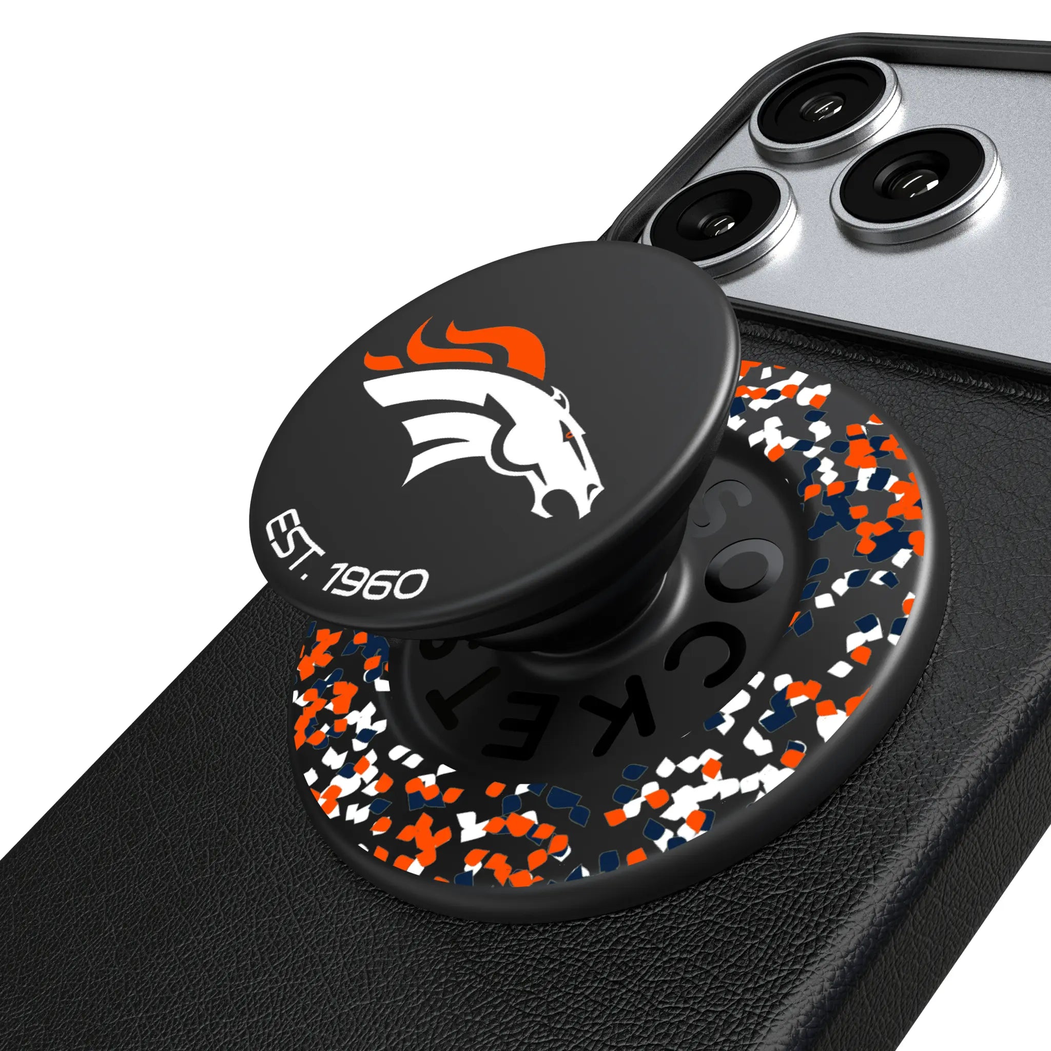 Denver Broncos Confetti Popsockets Round Magnetic
