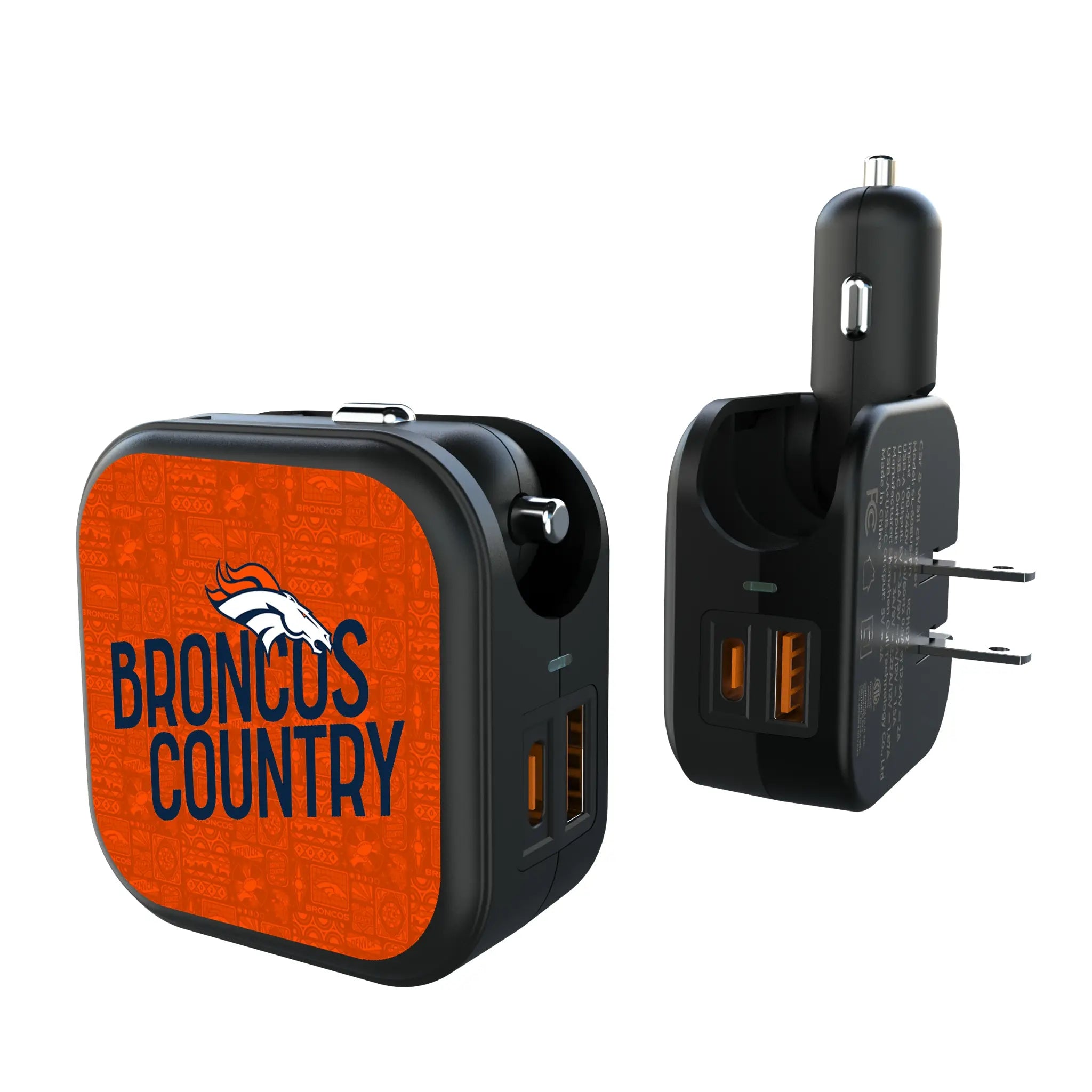 Denver Broncos Deco 2 in 1 USB A/C Charger
