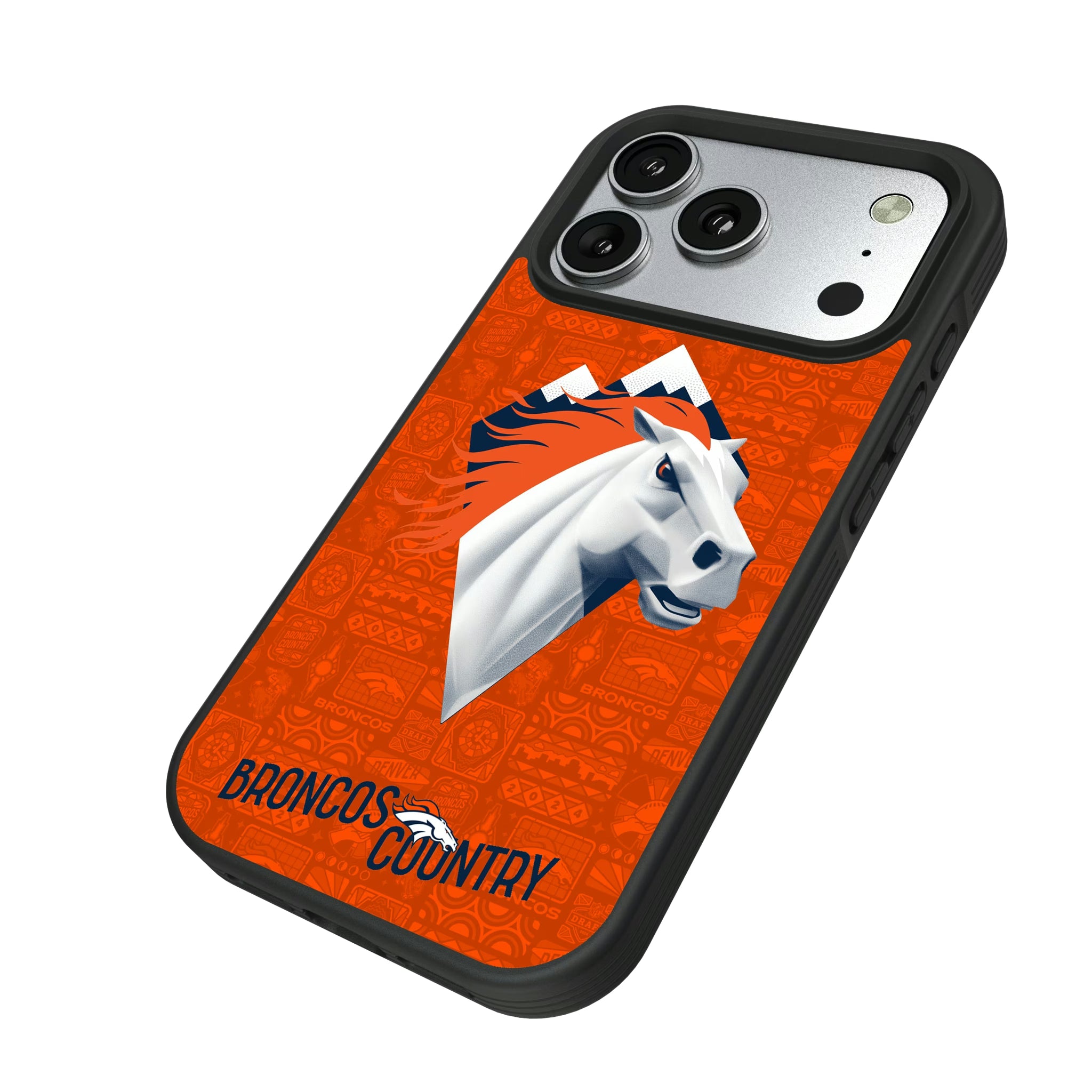 Denver Broncos Deco iPhone Bump Phone Case for Apple iPhone - Isometric View#Device_iPhone 17 Pro