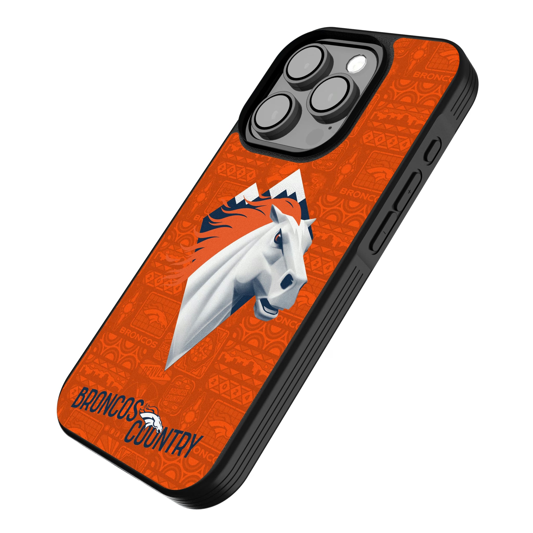 Denver Broncos Deco iPhone Bump Phone Case for Apple iPhone - Isometric View
