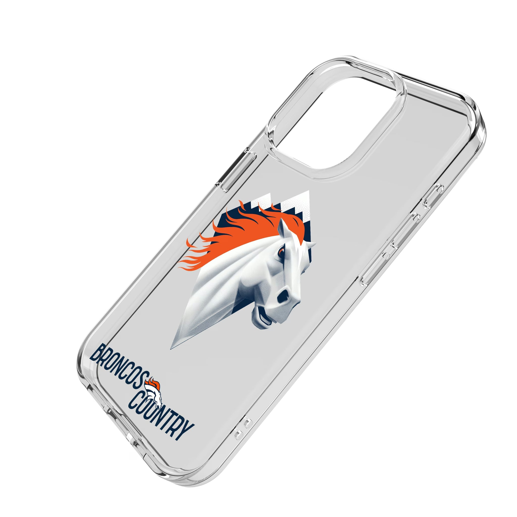 Denver Broncos Deco iPhone Clear Phone Case for Apple iPhone - Isometric View