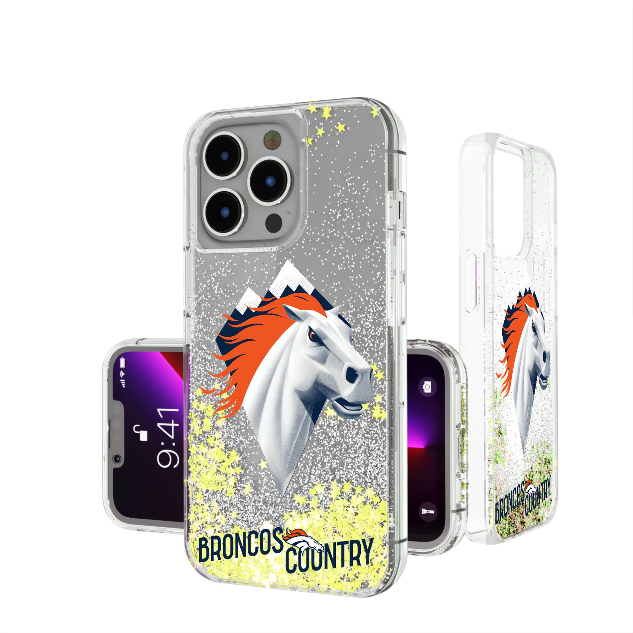 Denver Broncos Deco iPhone Glitter Phone Case for Apple iPhone