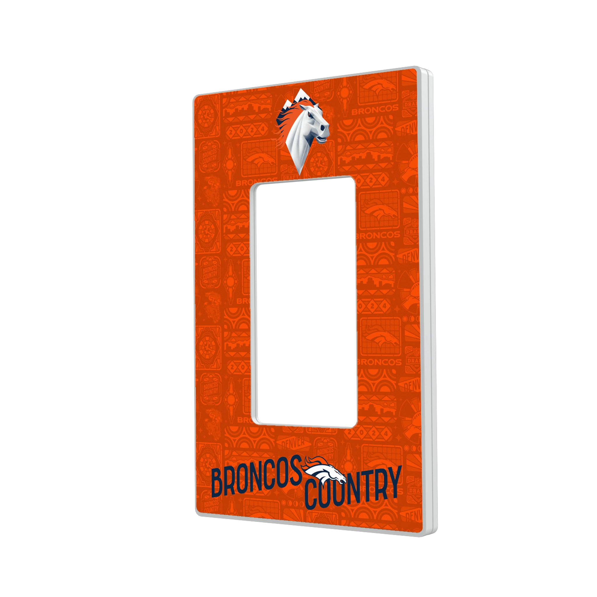 Denver Broncos Deco Hidden-Screw Light Switch Plate#Style_Single Rocker