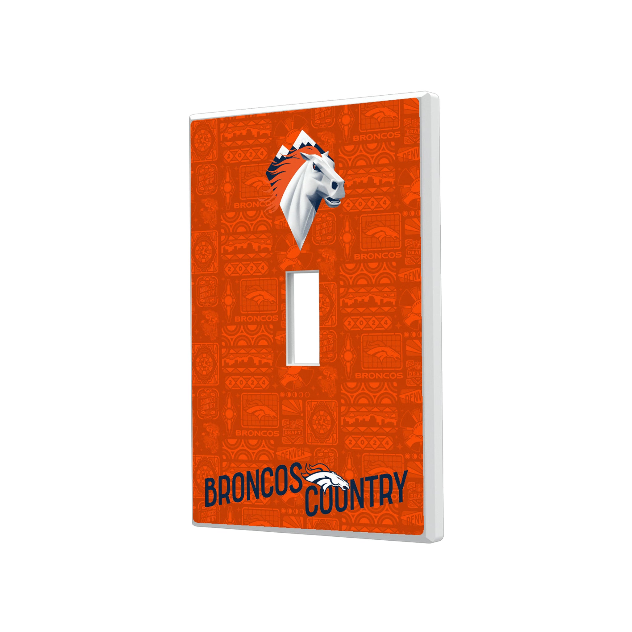 Denver Broncos Deco Hidden-Screw Light Switch Plate#Style_Single Toggle