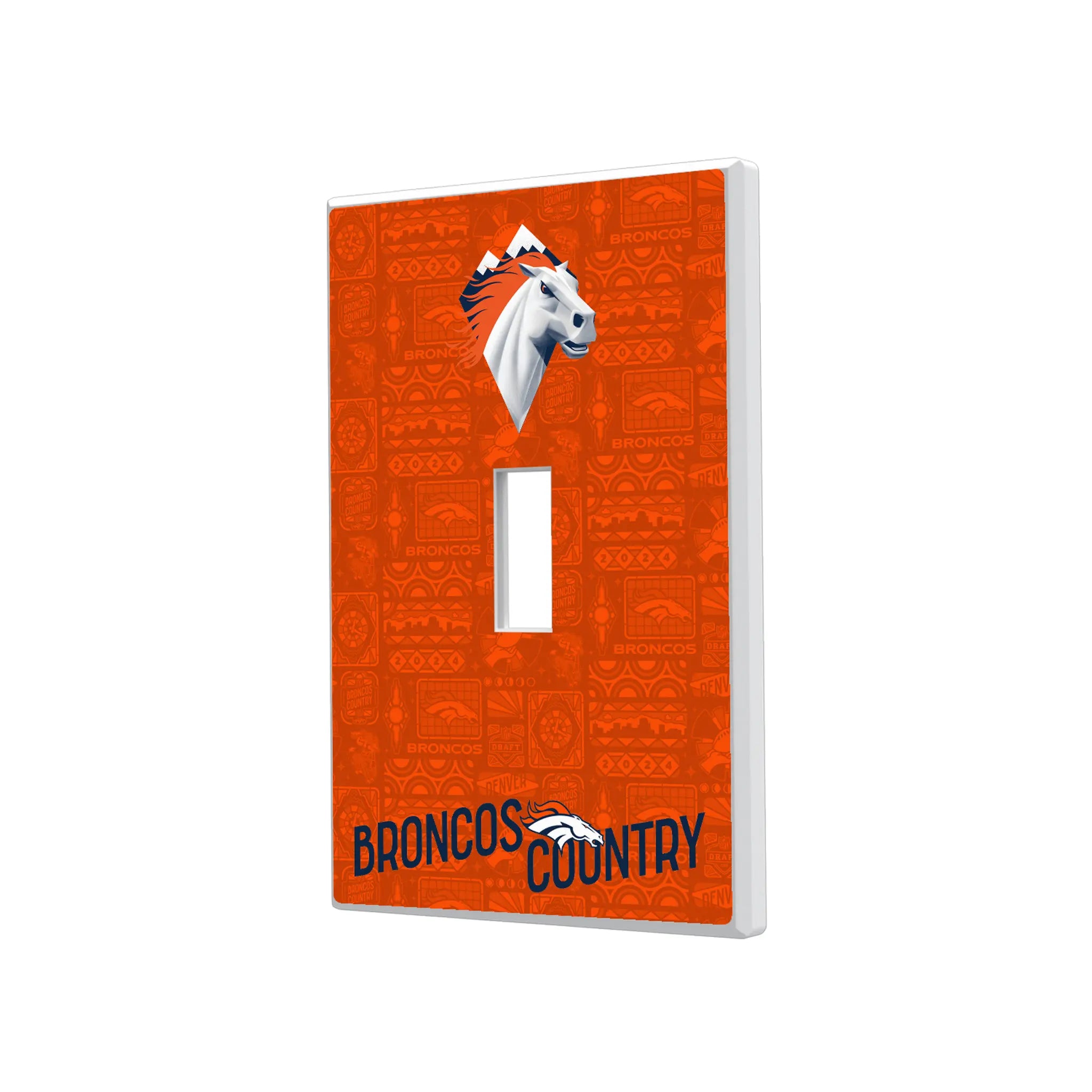 Denver Broncos Deco Hidden-Screw Light Switch Plate#Style_Single Toggle
