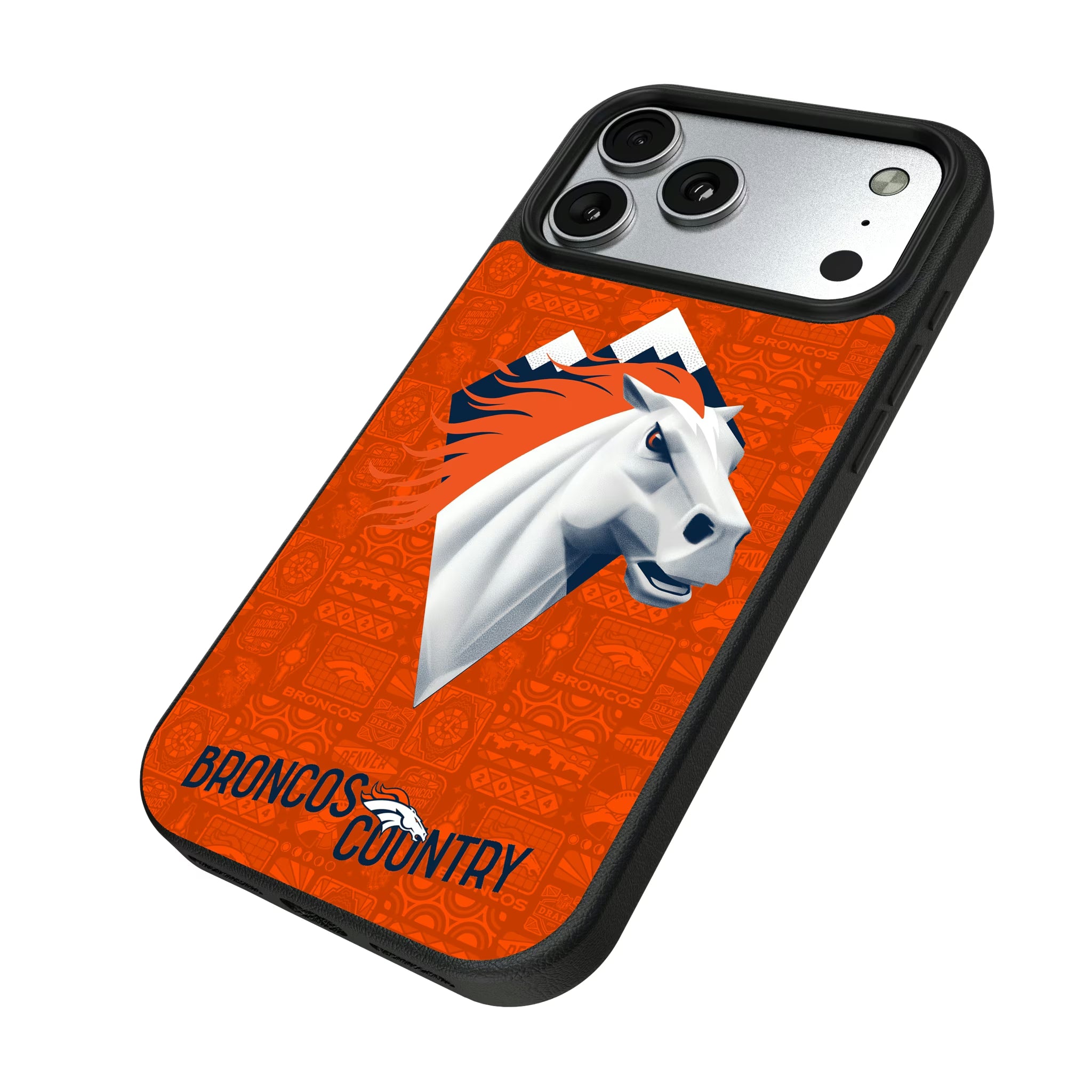 Denver Broncos Deco iPhone MagSafe Compatible Phone Case for Apple iPhone - Isometric View#Device_iPhone 17 Pro Max