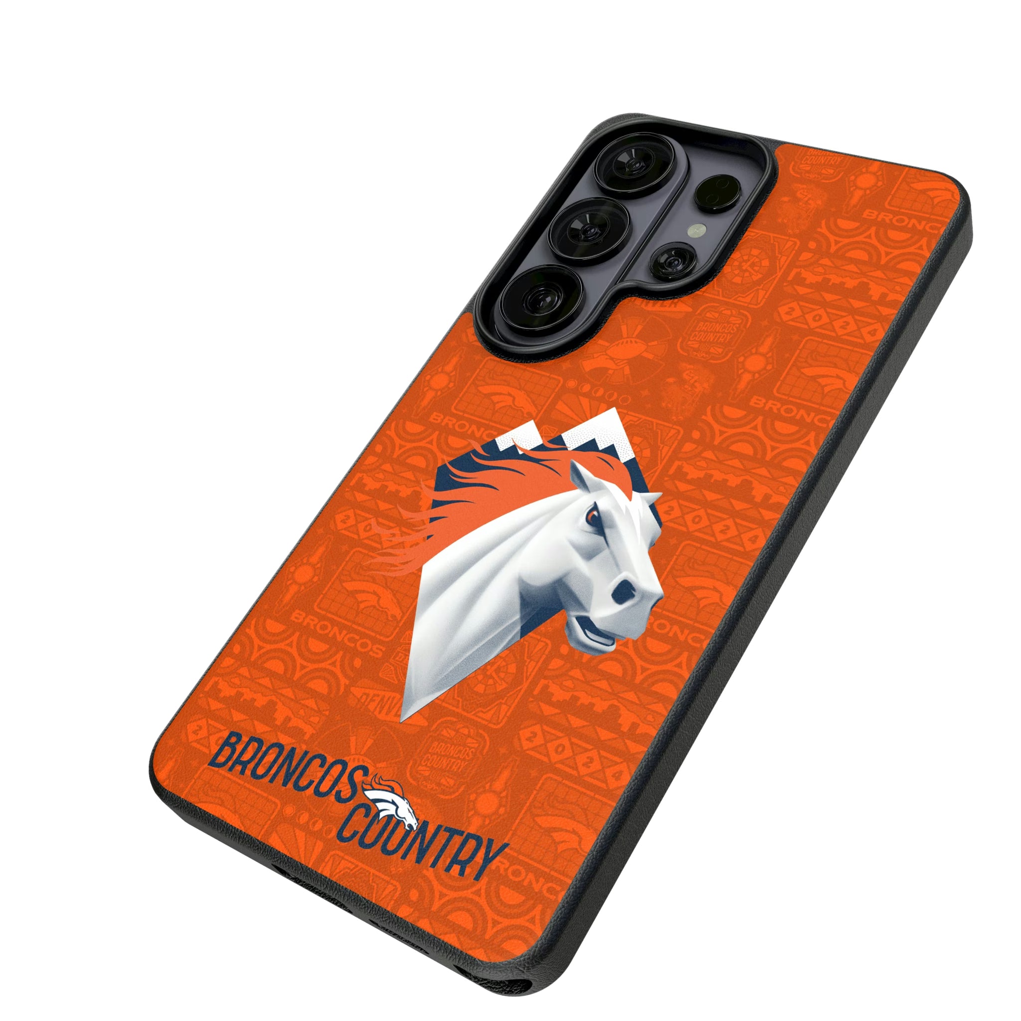 Denver Broncos Deco Galaxy MagSafe Compatible Phone Case for Samsung Galaxy - Isometric View