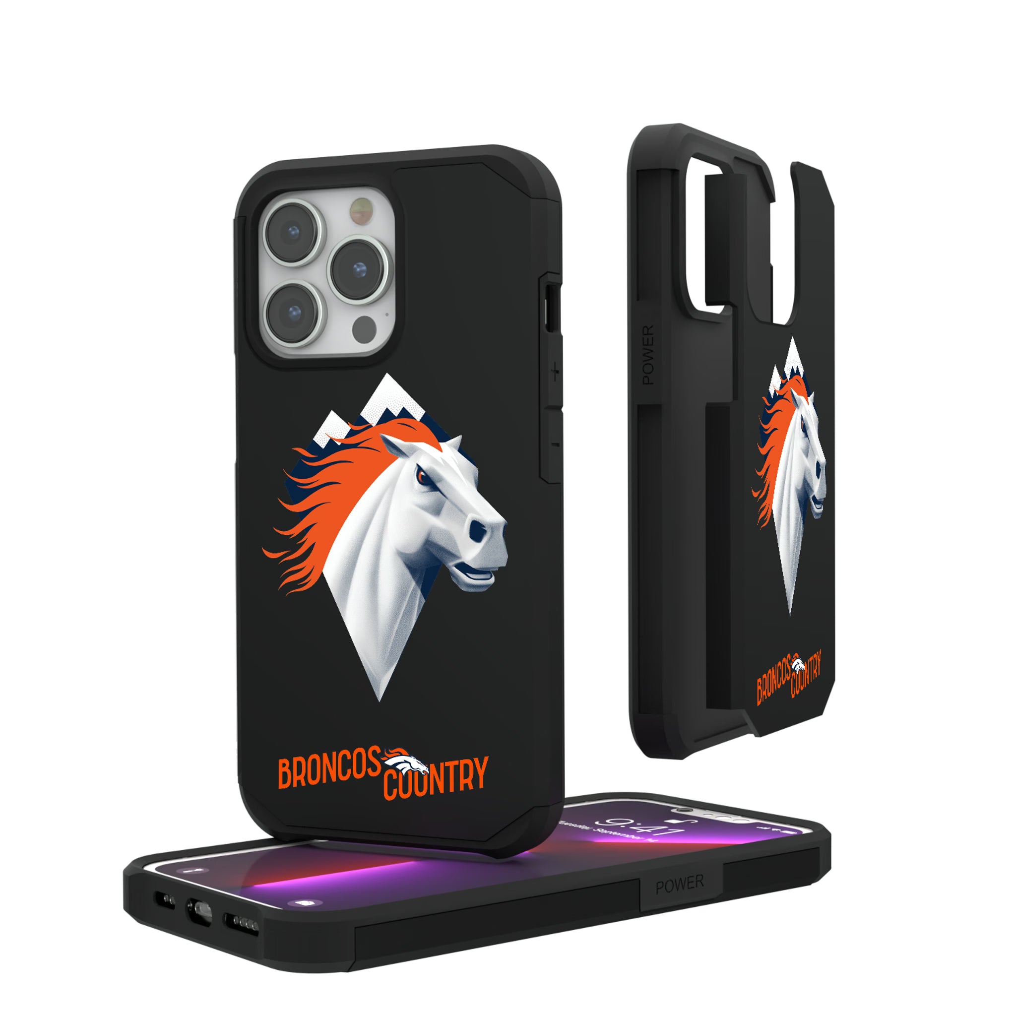 Denver Broncos Deco iPhone Rugged Phone Case for Apple iPhone#Device_iPhone 13 Pro