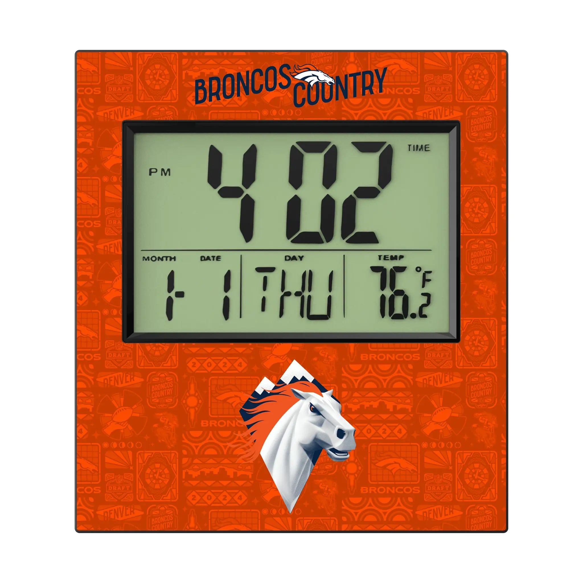 Denver Broncos Deco Wall Clock