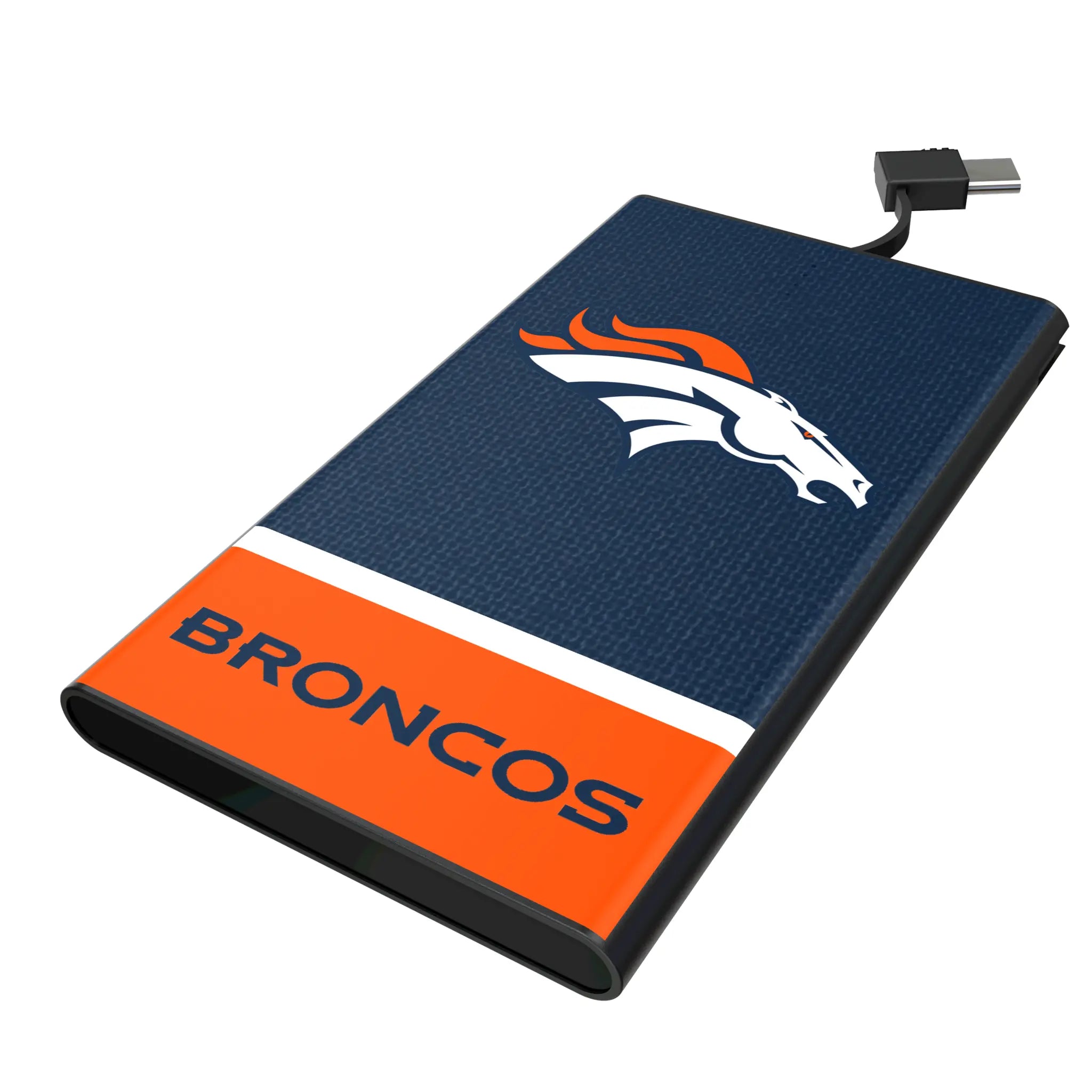 Denver Broncos Endzone Solid 5000mAh Flat Power Bank