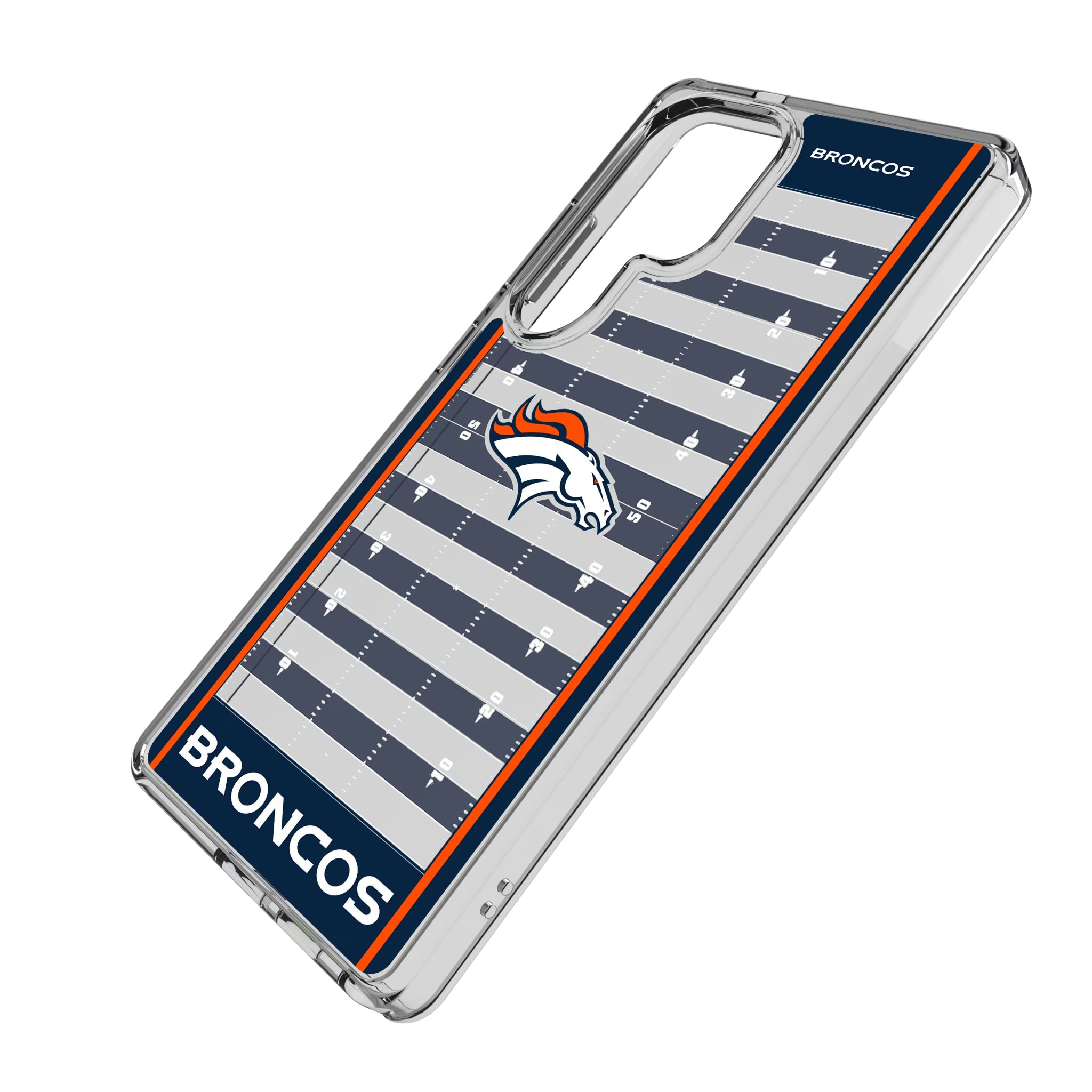 Denver Broncos Field Galaxy Clear Phone Case for Samsung Galaxy - Isometric View