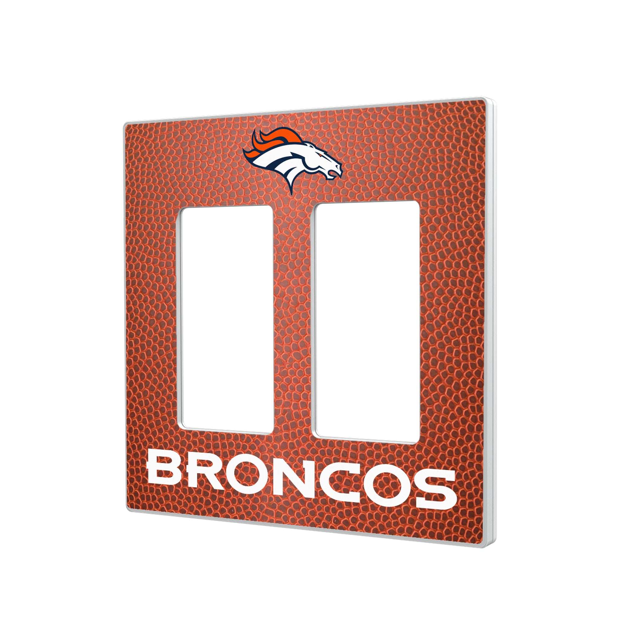 Denver Broncos Football Hidden-Screw Light Switch Plate#Style_Double Rocker