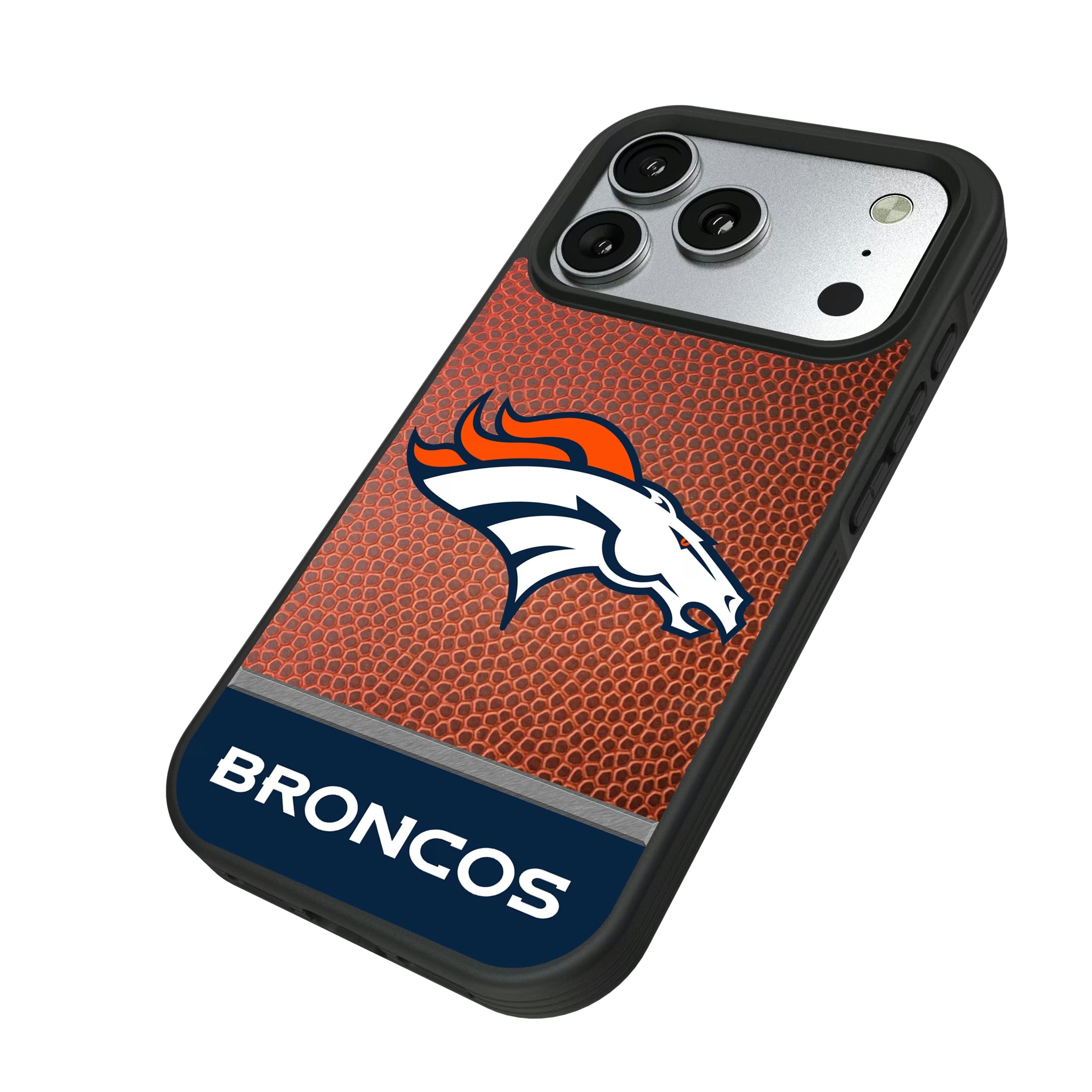 Denver Broncos Football Wordmark iPhone Bump Phone Case for Apple iPhone - Isometric View#Device_iPhone 17 Pro