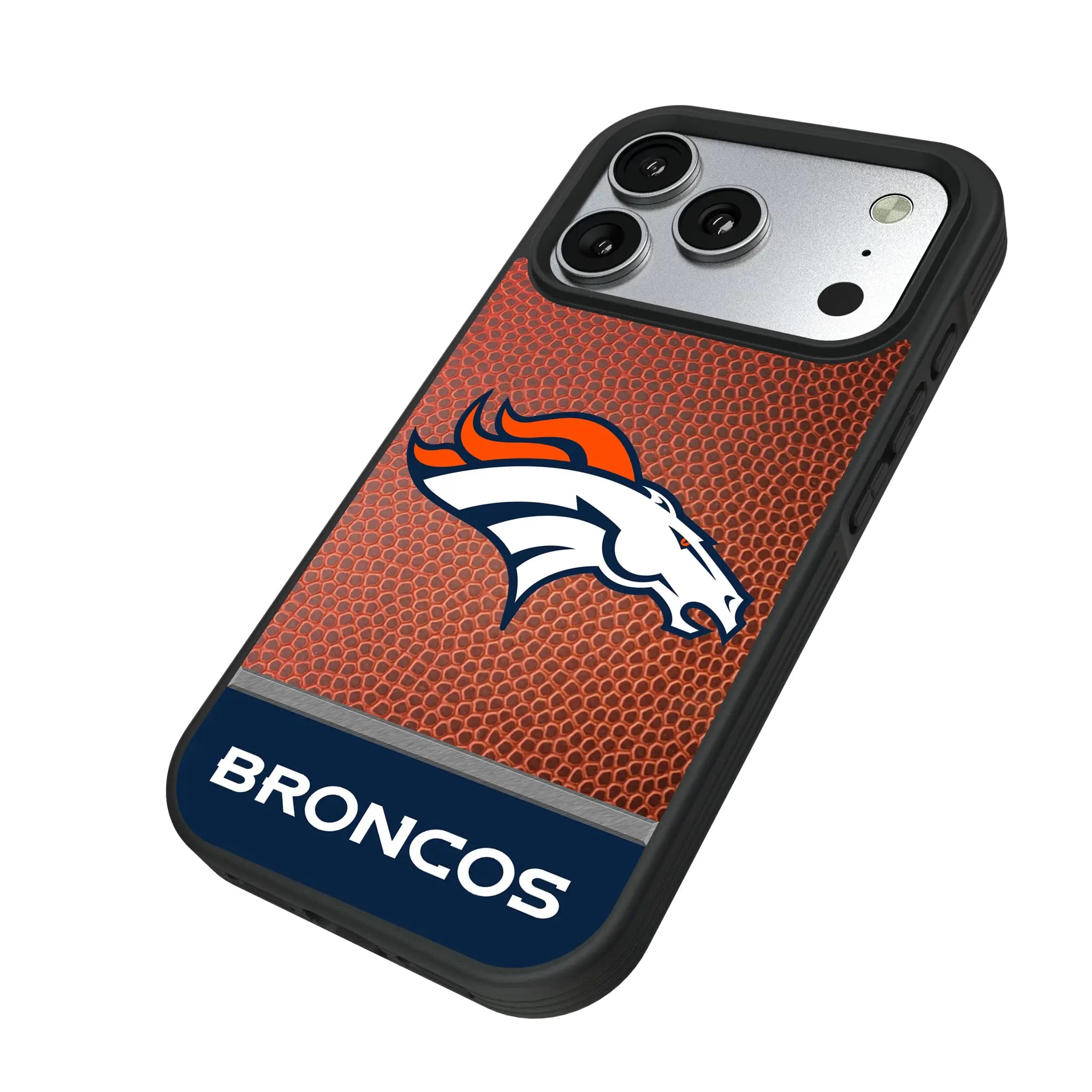 Denver Broncos Football Wordmark iPhone Bump Phone Case for Apple iPhone - Isometric View#Device_iPhone 17 Pro