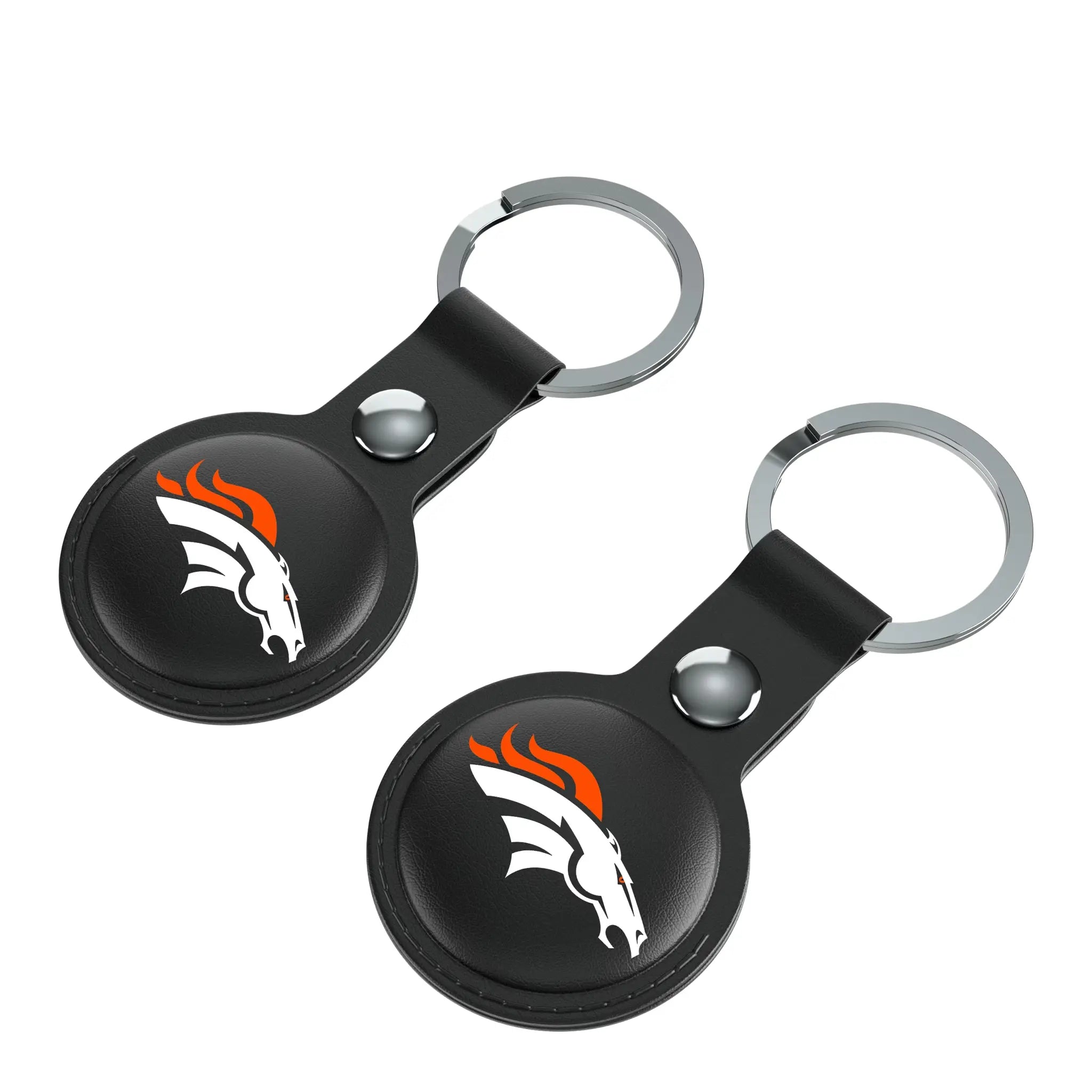 Denver Broncos Insignia AirTag Black Airtag Holder 2-Pack - Isometric View