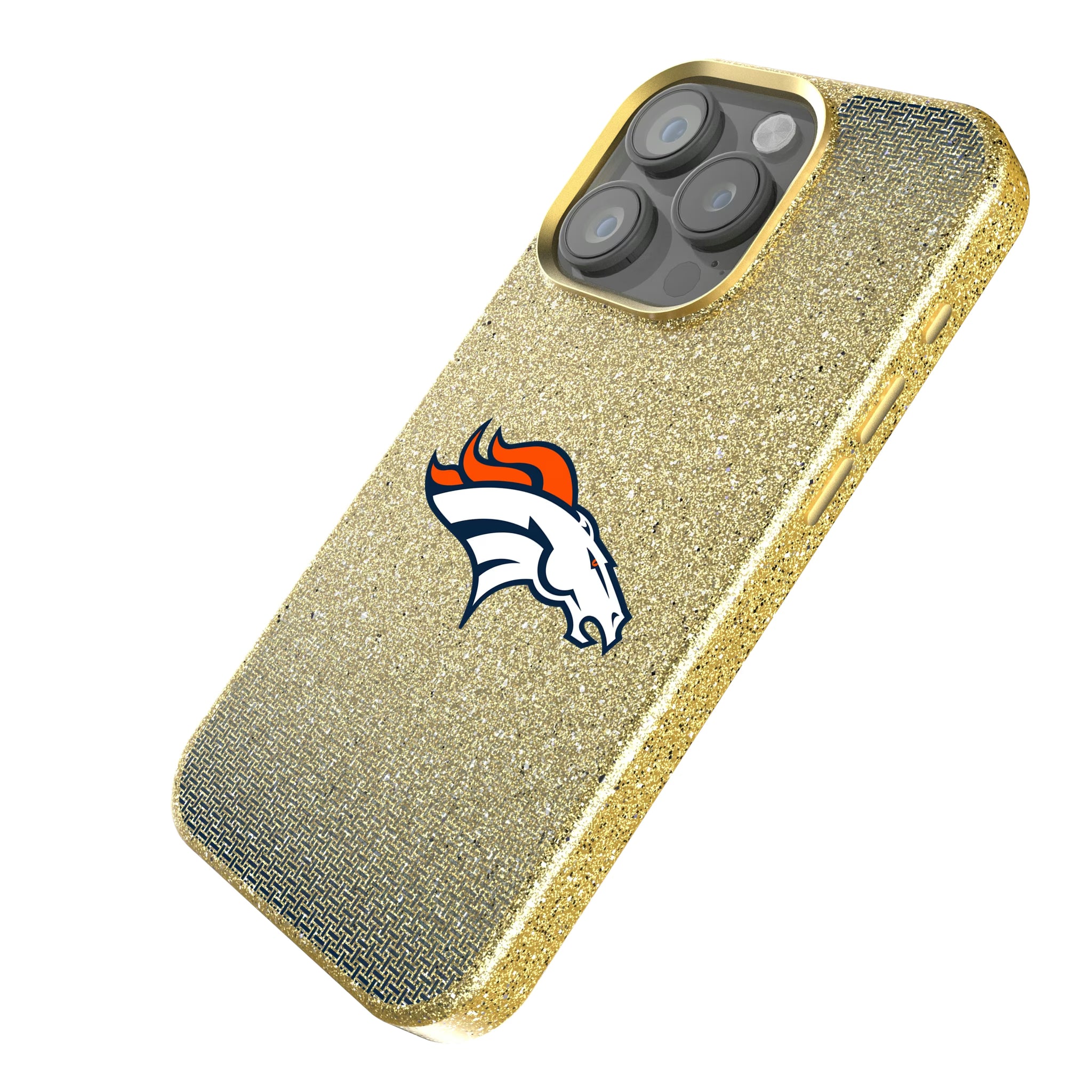 Denver Broncos Linen iPhone Bling Phone Case for Apple iPhone - Isometric View