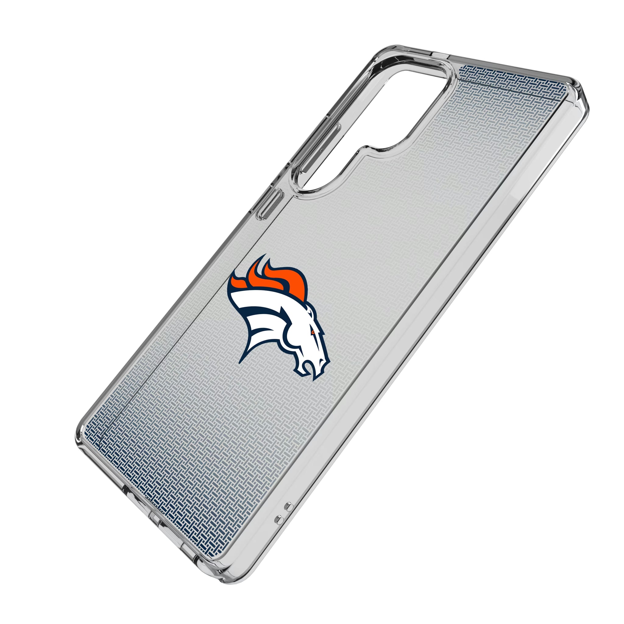 Denver Broncos Linen Galaxy Clear Phone Case for Samsung Galaxy - Isometric View