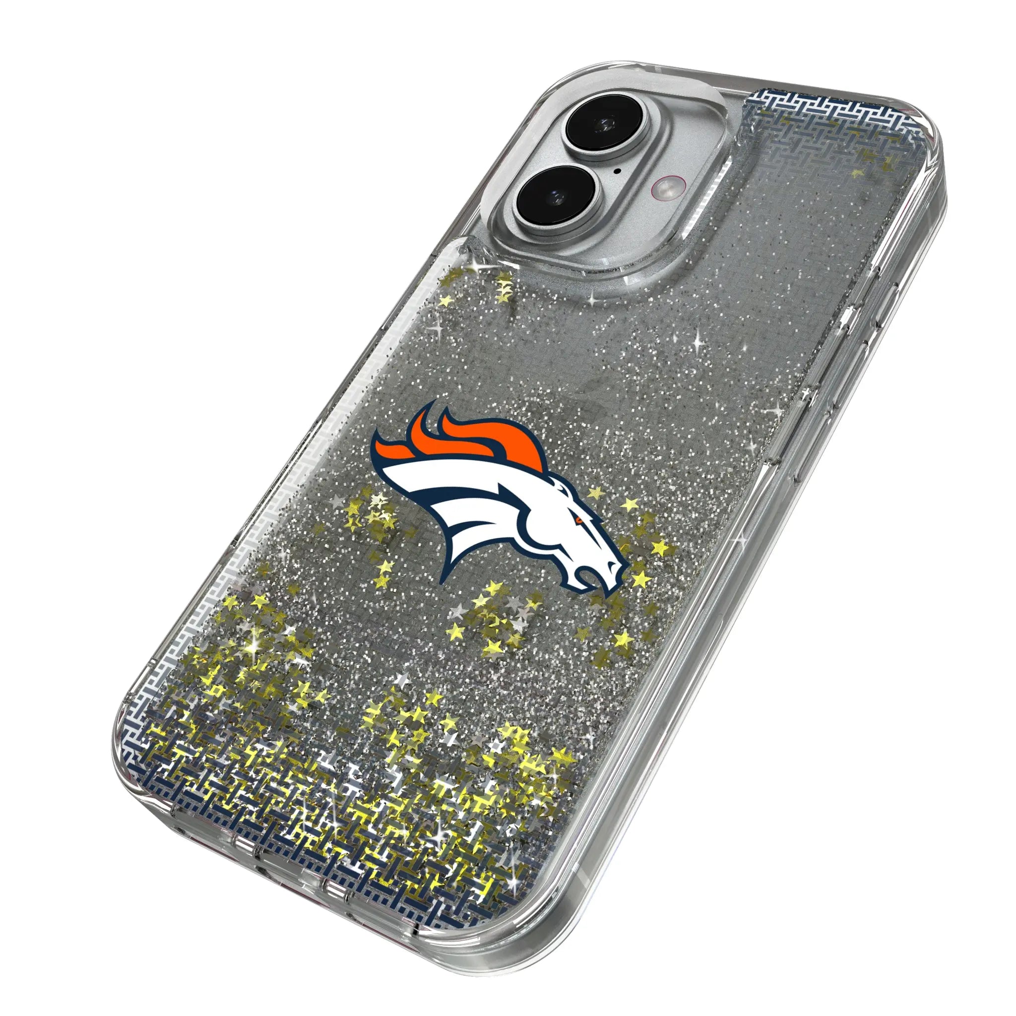 Denver Broncos Linen iPhone Glitter Phone Case for Apple iPhone - Isometric View