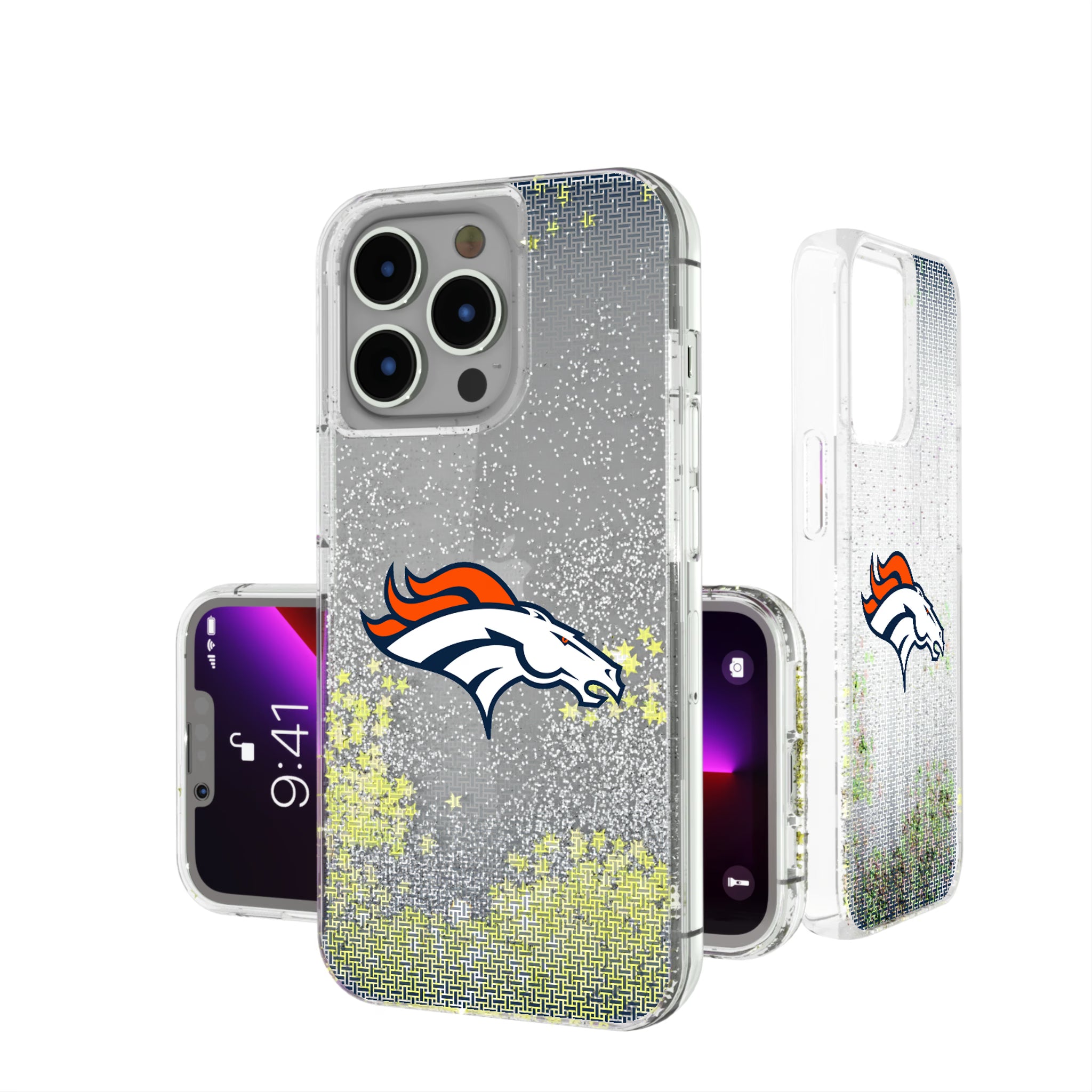 Denver Broncos Linen iPhone Glitter Phone Case for Apple iPhone