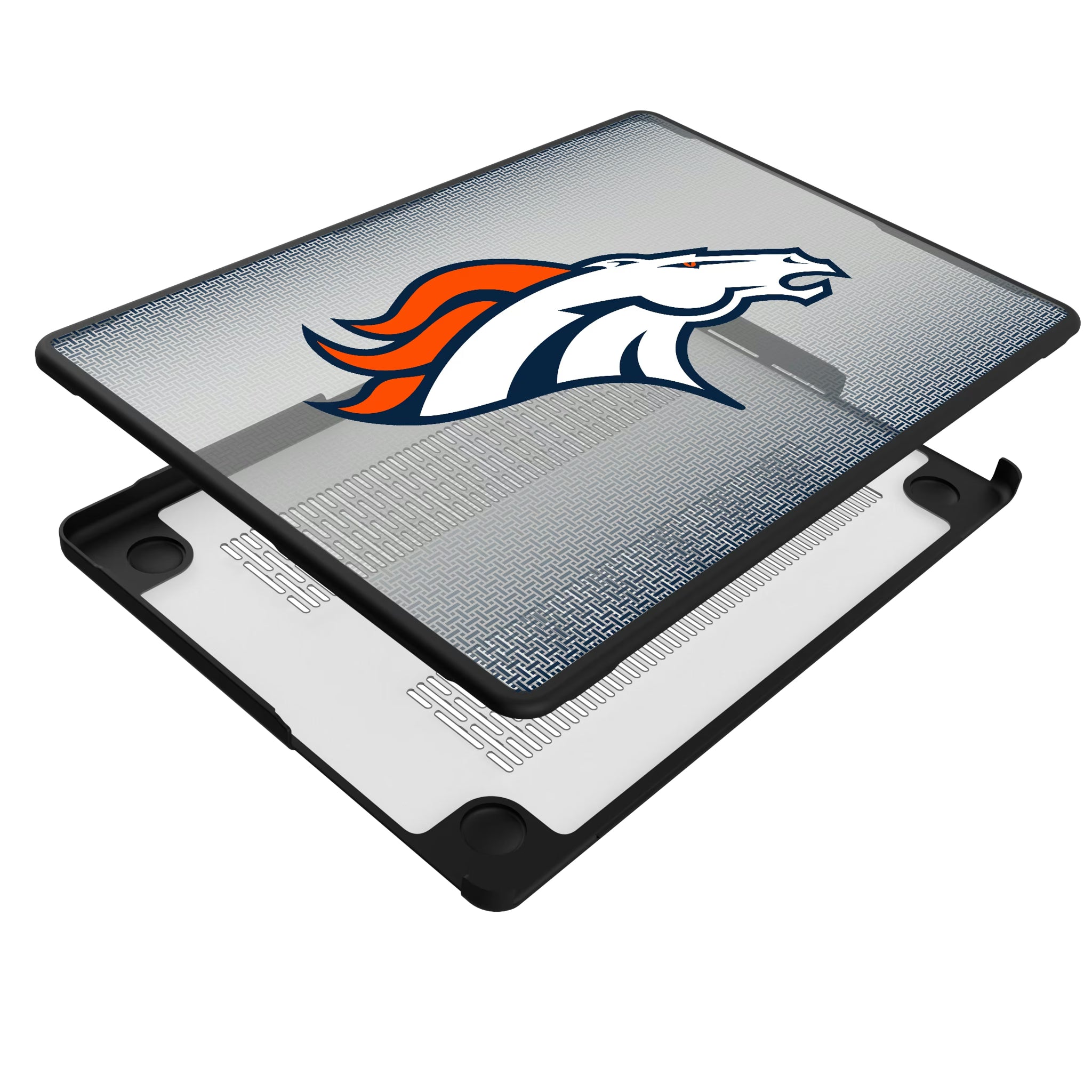 Denver Broncos Linen MacBook Laptop Case for Apple MacBook - Isometric View#Device_MacBook Pro (14-inch, 2021) / MacBook Pro (14-inch, 2023) / MacBook Pro (14-inch, 2024)