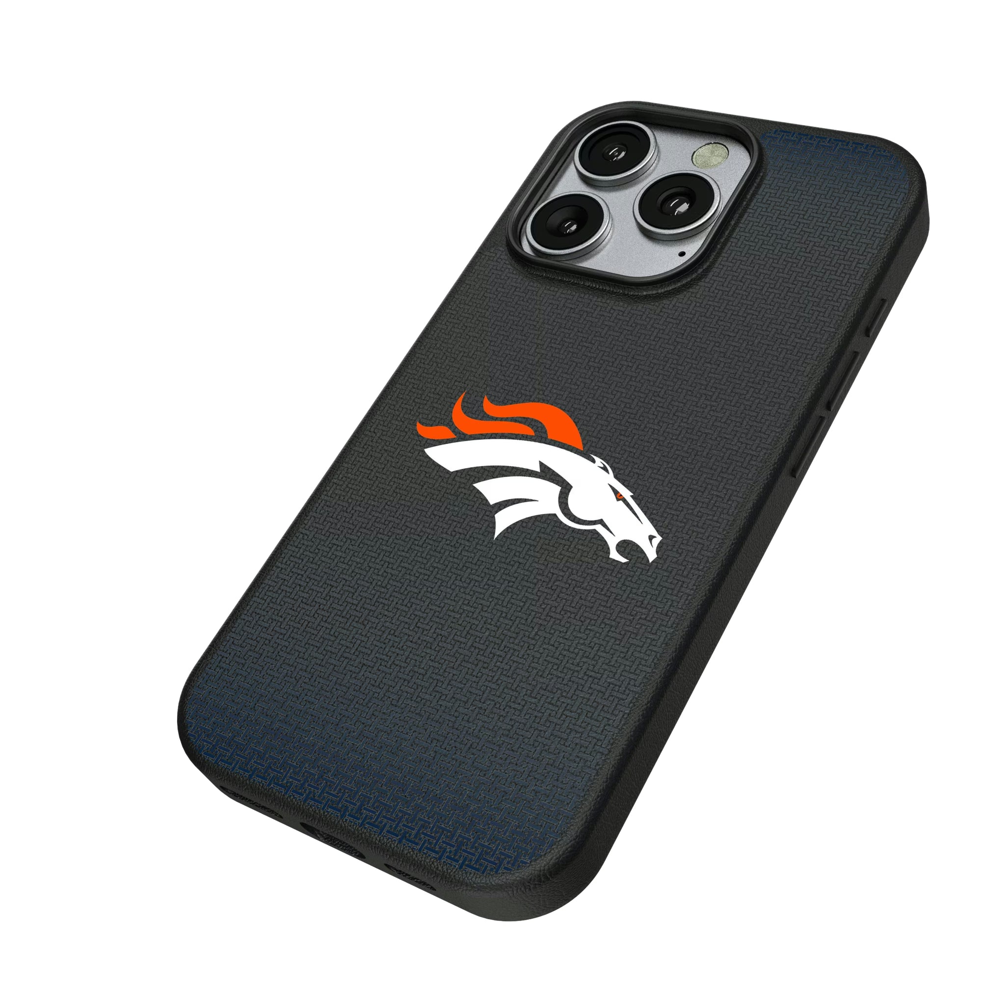 Denver Broncos Linen iPhone MagSafe Compatible Phone Case for Apple iPhone - Isometric View