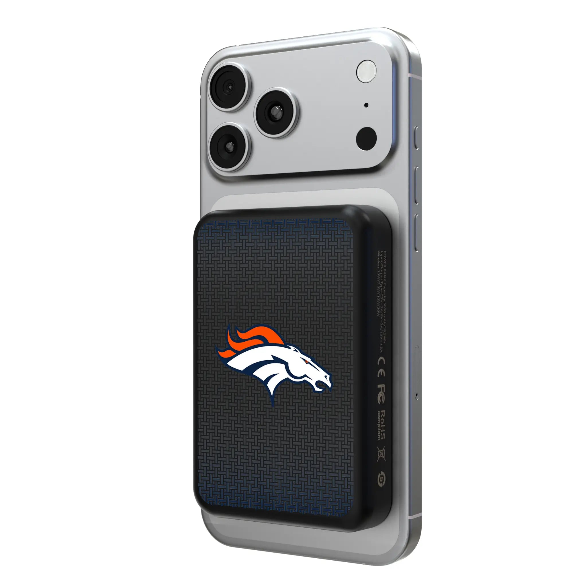 Denver Broncos Linen Wireless Mag Power Bank