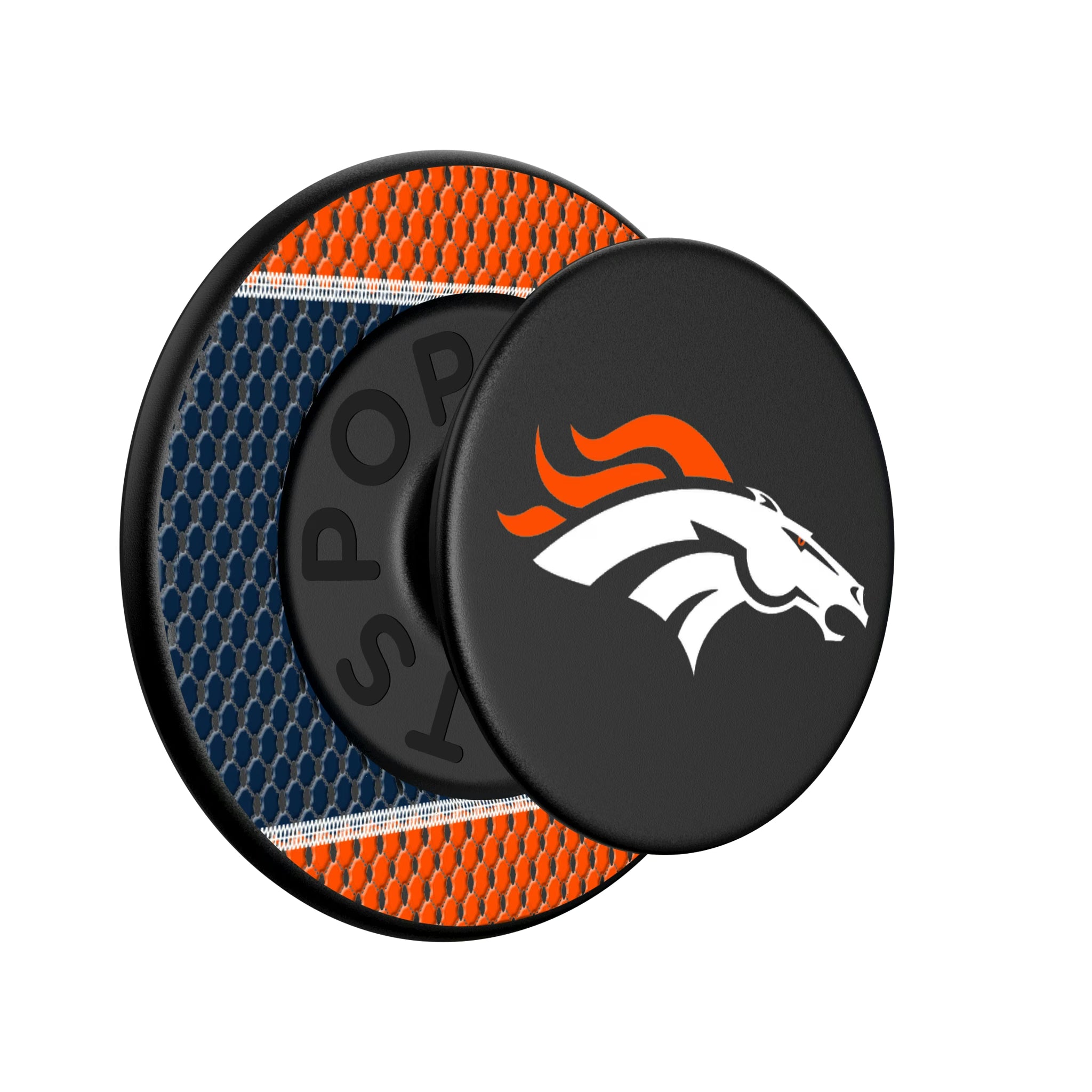 Denver Broncos Mesh Popsockets Round Magnetic - Isometric View