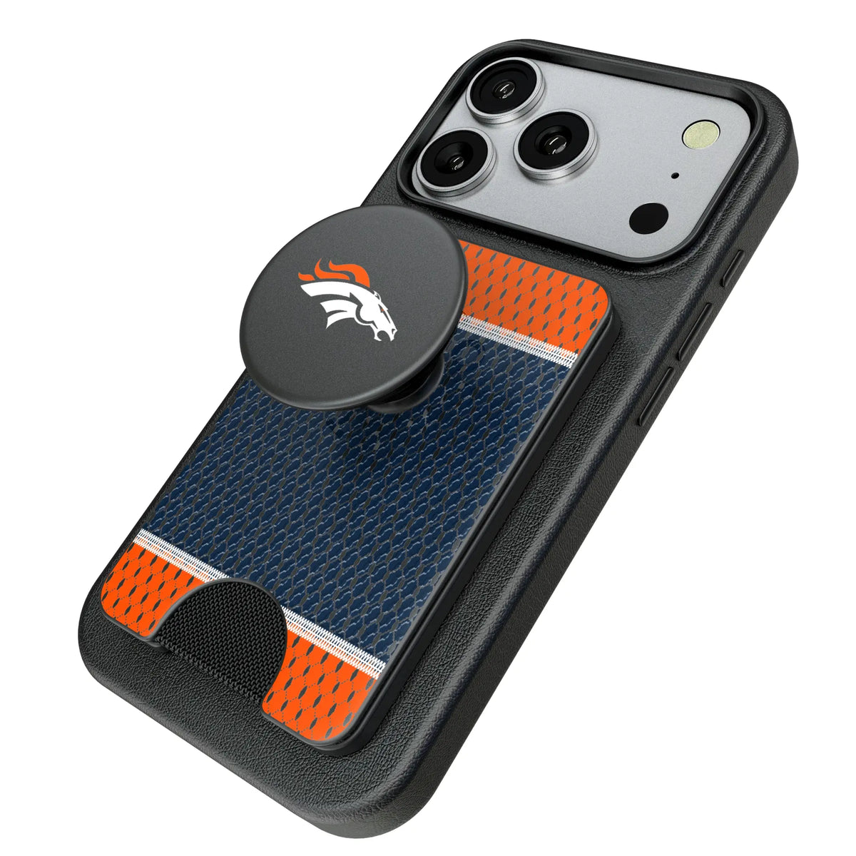 Denver Broncos Mesh Popsockets Wallet Magnetic - Isometric View