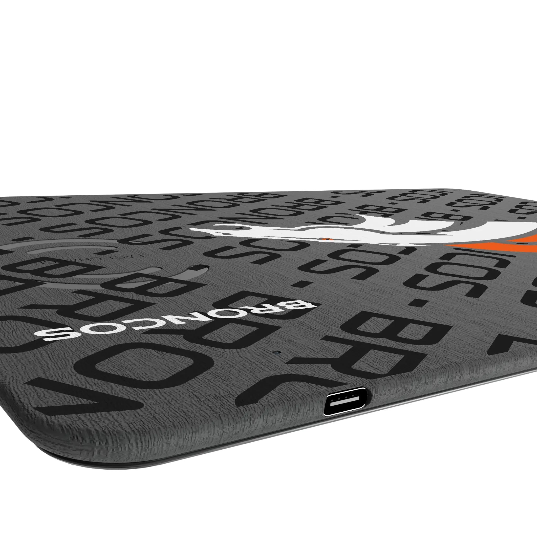 Denver Broncos Monocolor Tilt 15-Watt Wireless Charger and Mouse Pad