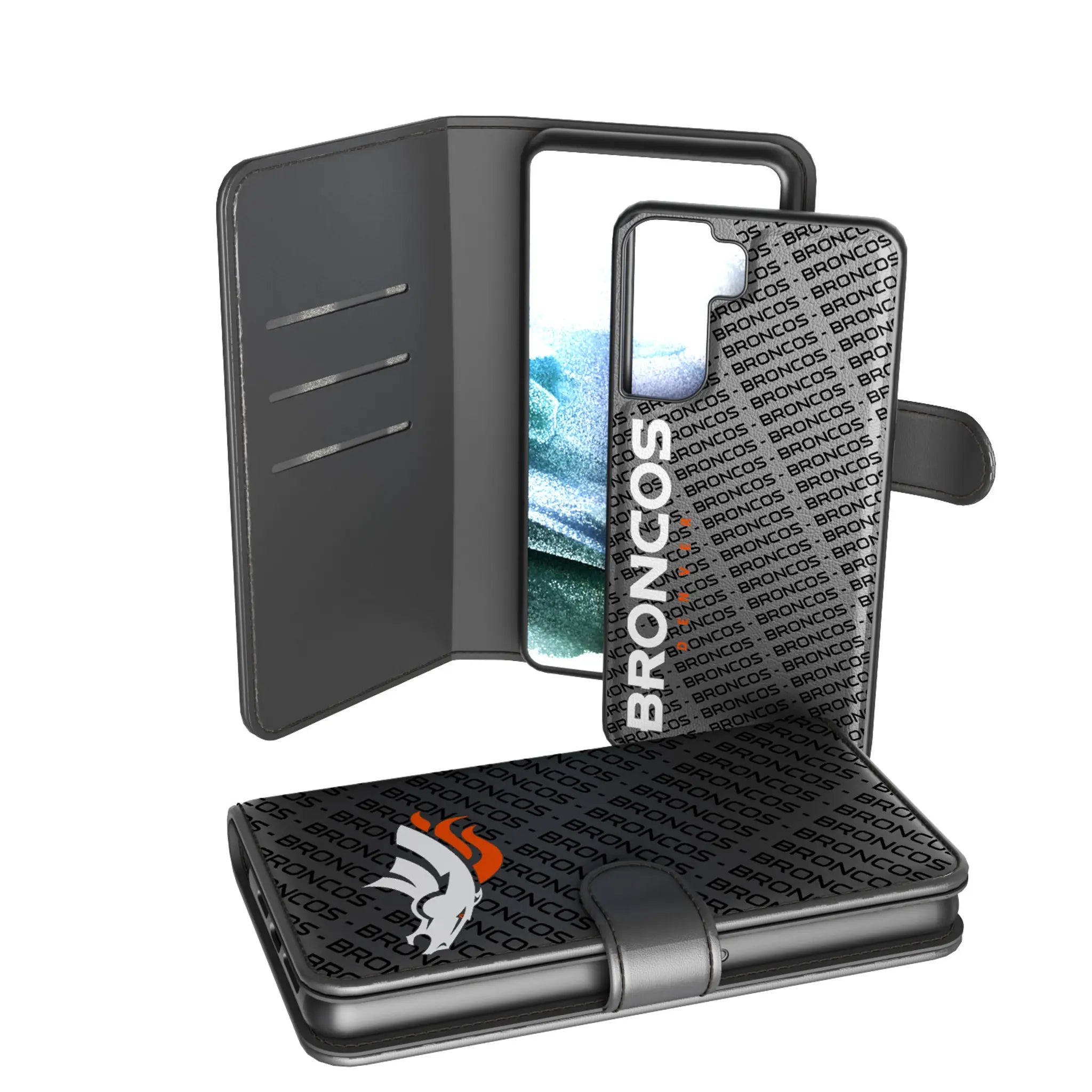 Denver Broncos Monocolor Tilt Galaxy Wallet Phone Case for Samsung Galaxy