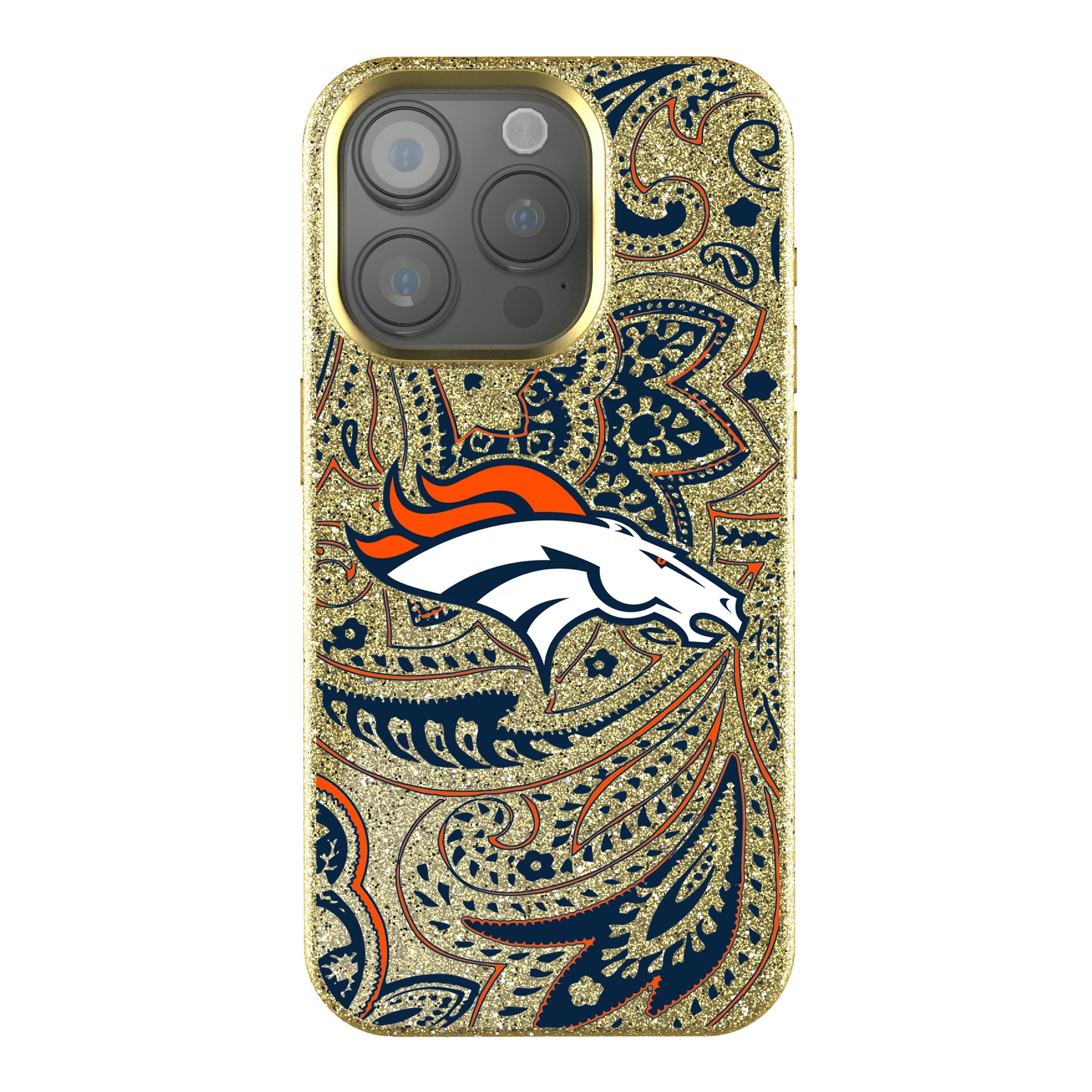 Denver Broncos Paisley iPhone Bling Phone Case for Apple iPhone