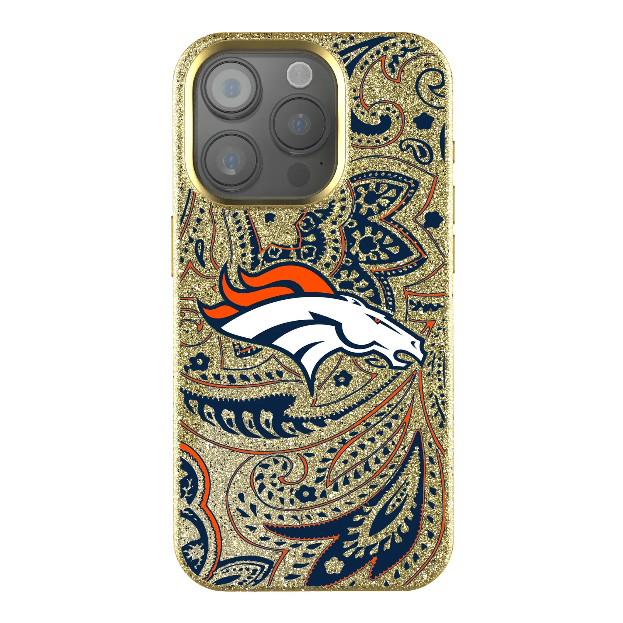 Denver Broncos Paisley iPhone Bling Phone Case for Apple iPhone