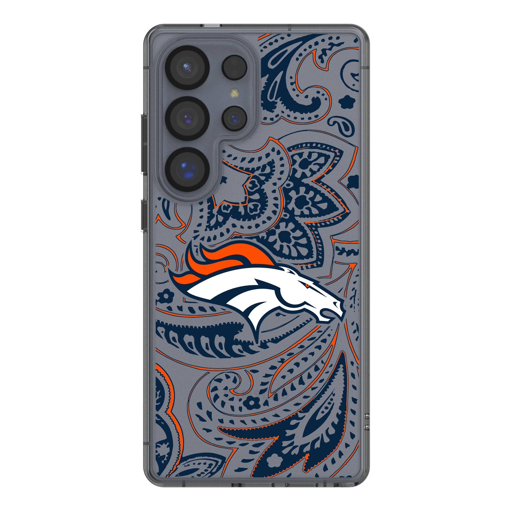 Denver Broncos Paisley Galaxy Clear Phone Case for Samsung Galaxy