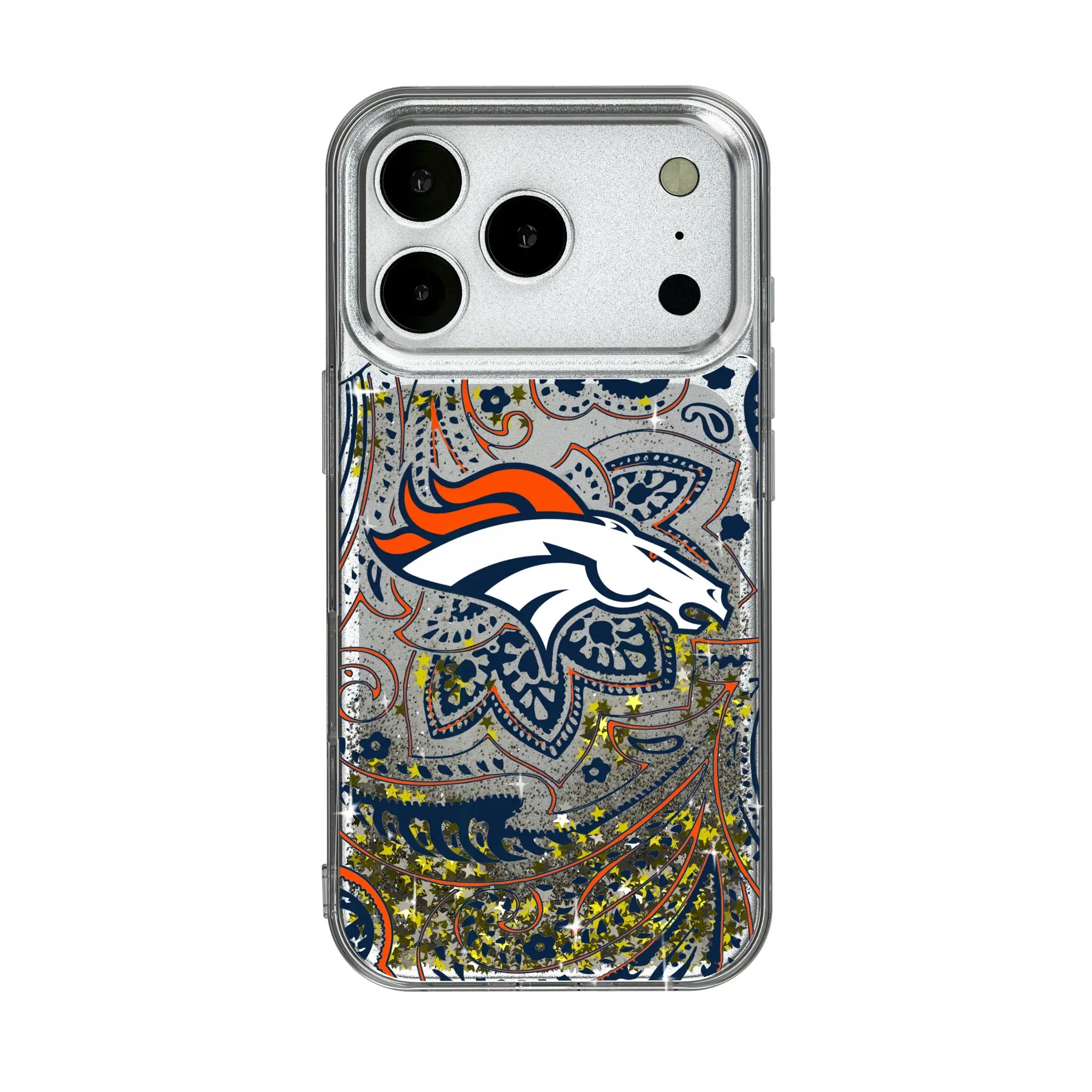 Denver Broncos Paisley iPhone Glitter Phone Case for Apple iPhone