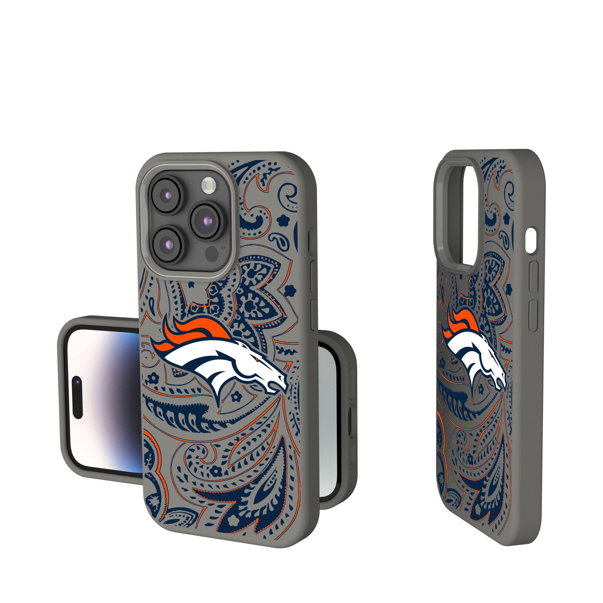 Denver Broncos Paisley iPhone Soft Touch Phone Case for Apple iPhone