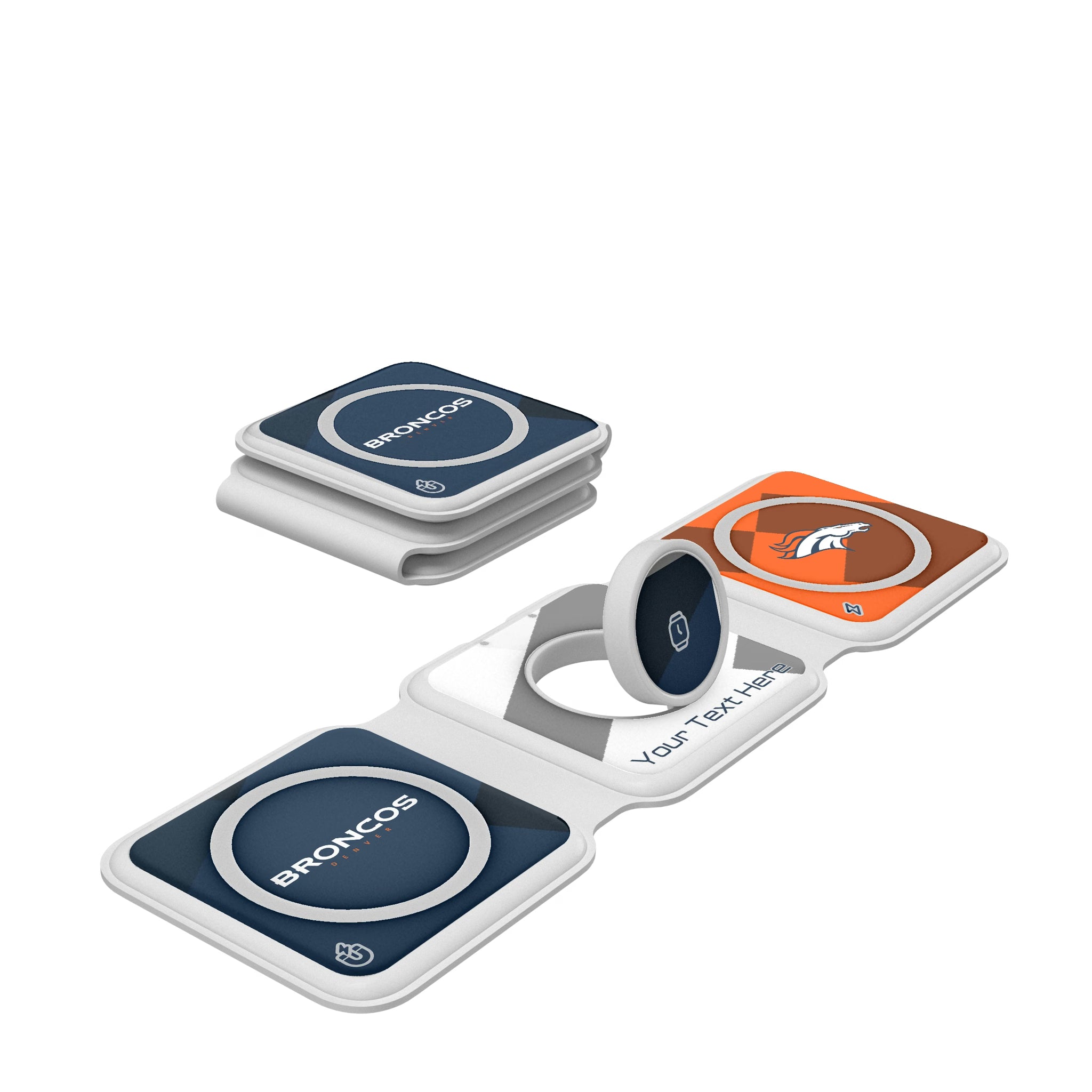 Denver Broncos Personalized Color Block Foldable 3 in 1 Charger