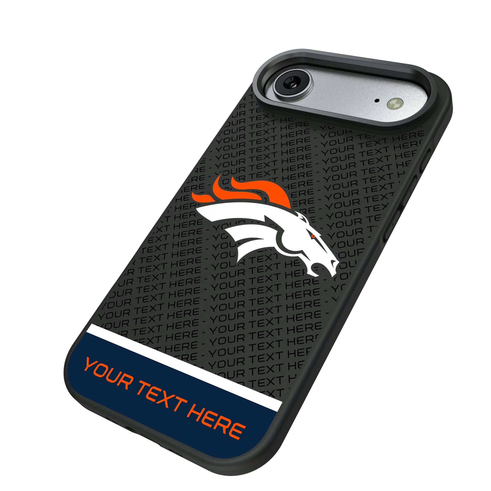 Denver Broncos Personalized EndZone Plus iPhone Bump Phone Case for Apple iPhone - Isometric View#Device_iPhone Air