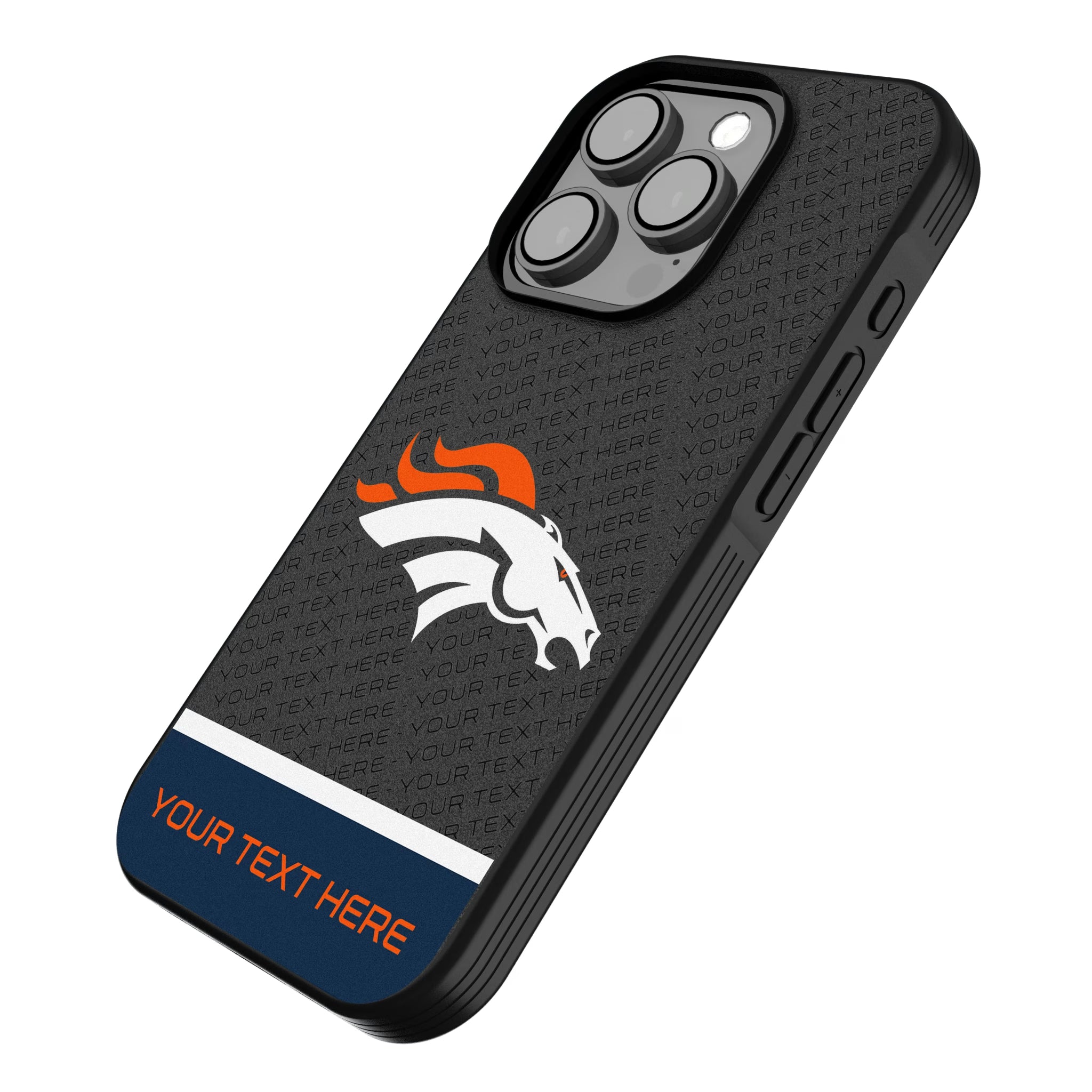 Denver Broncos Personalized EndZone Plus iPhone Bump Phone Case for Apple iPhone - Isometric View