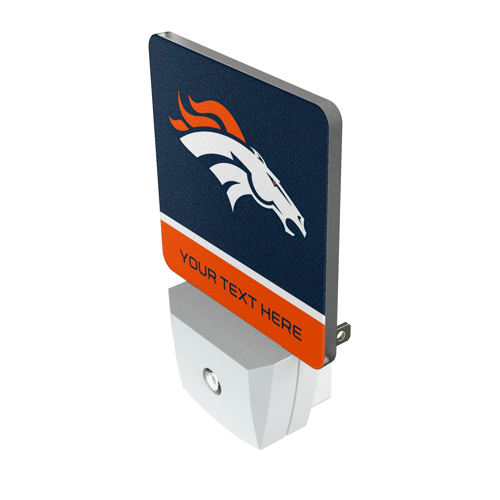 Denver Broncos Personalized Endzone Solid Night Light 2-Pack - Isometric View