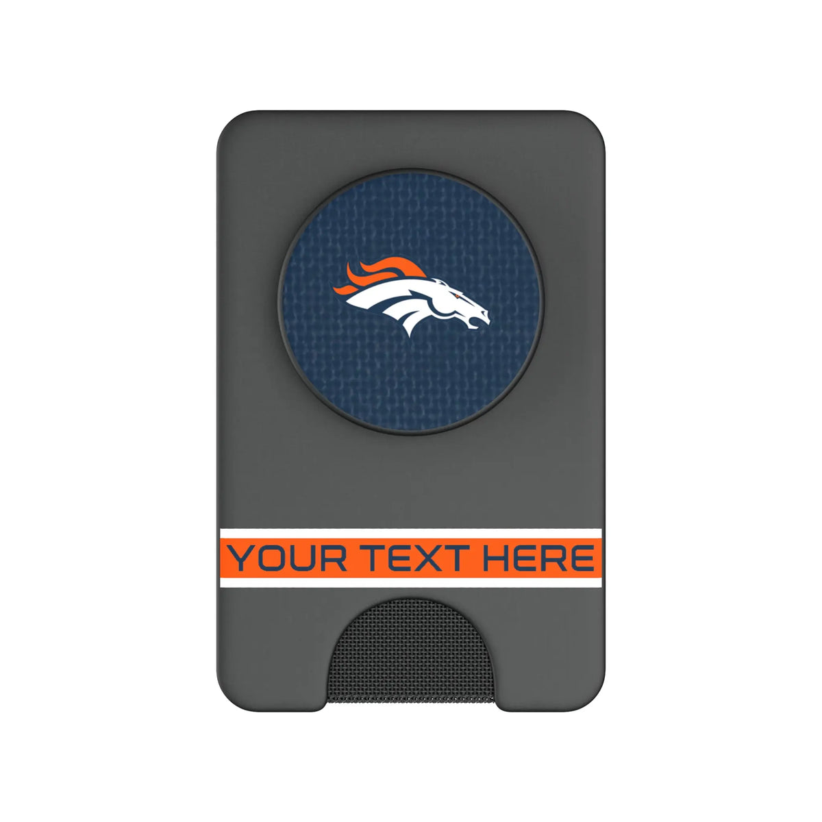 Denver Broncos Personalized Endzone Solid Popsockets Wallet Magnetic