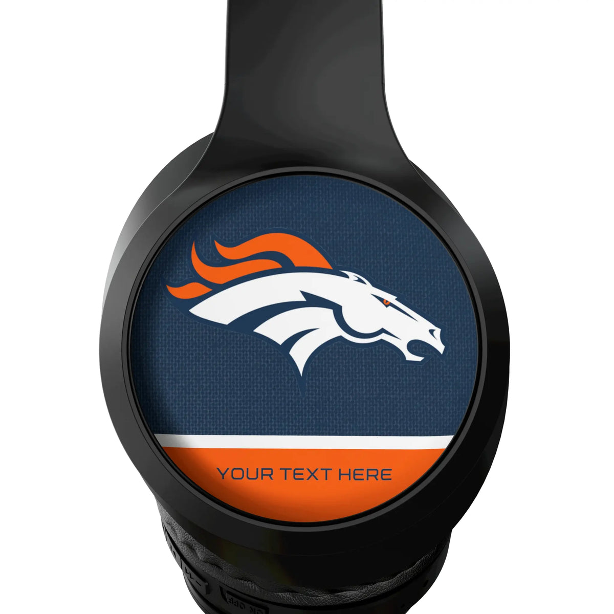 Denver Broncos Personalized Endzone Solid Wireless Over-Ear Headphones With Case - Detail